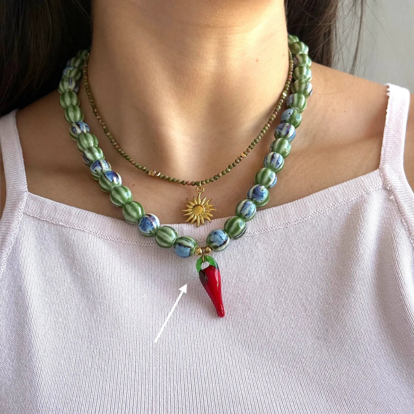 Ball Beads Chili Necklace