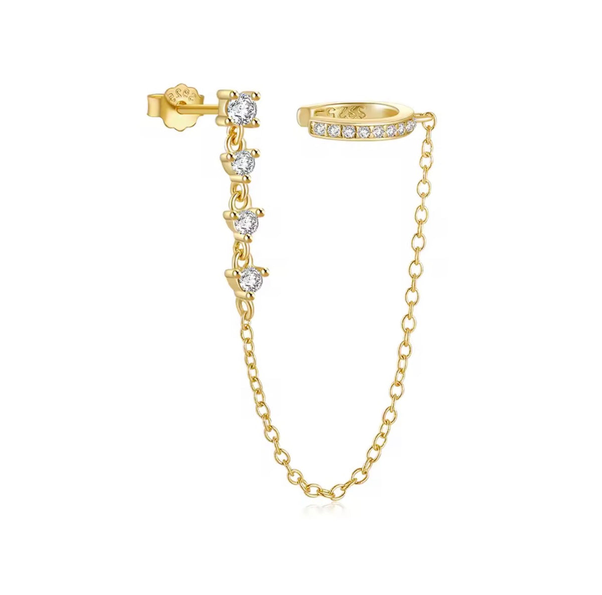 Diamonds Ear Cuff Chain