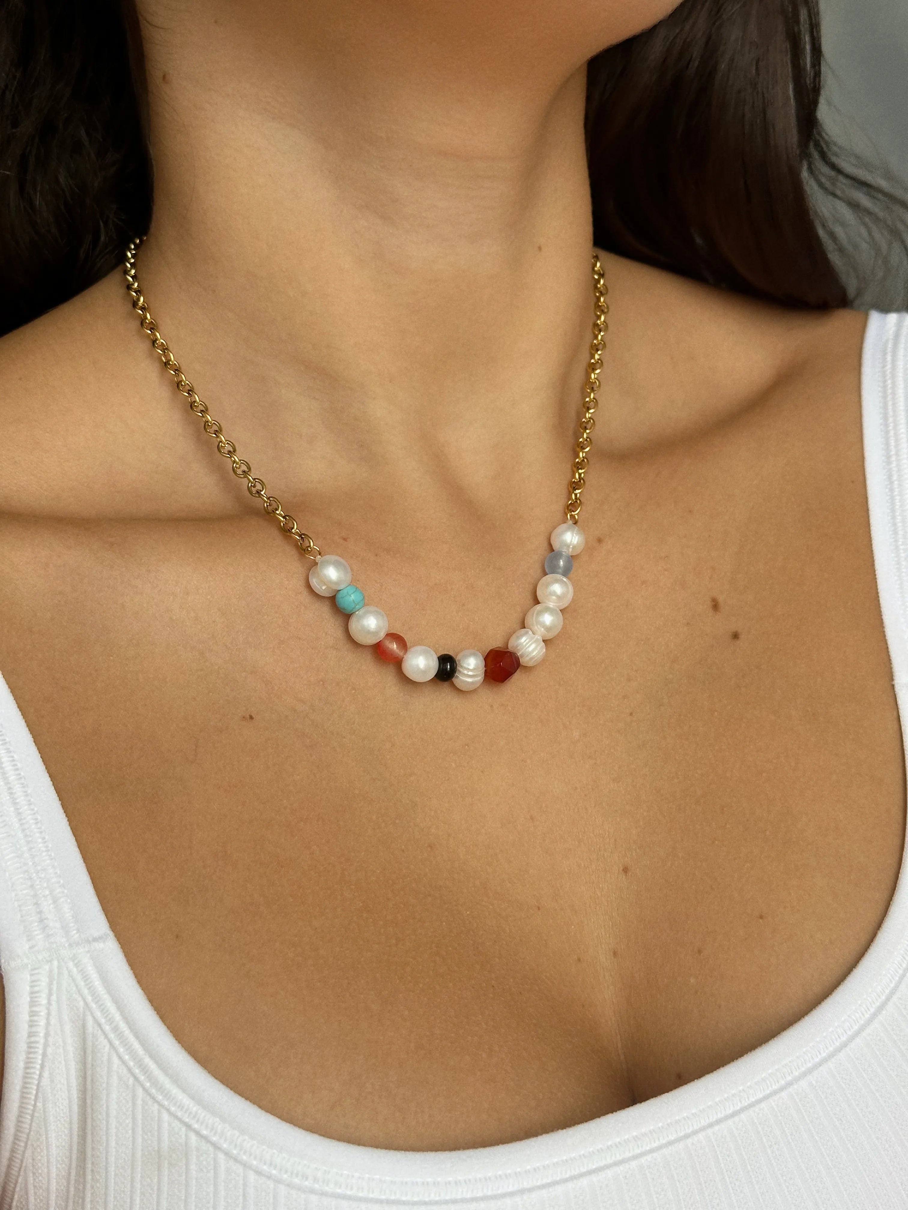 Pearl & Color Necklace