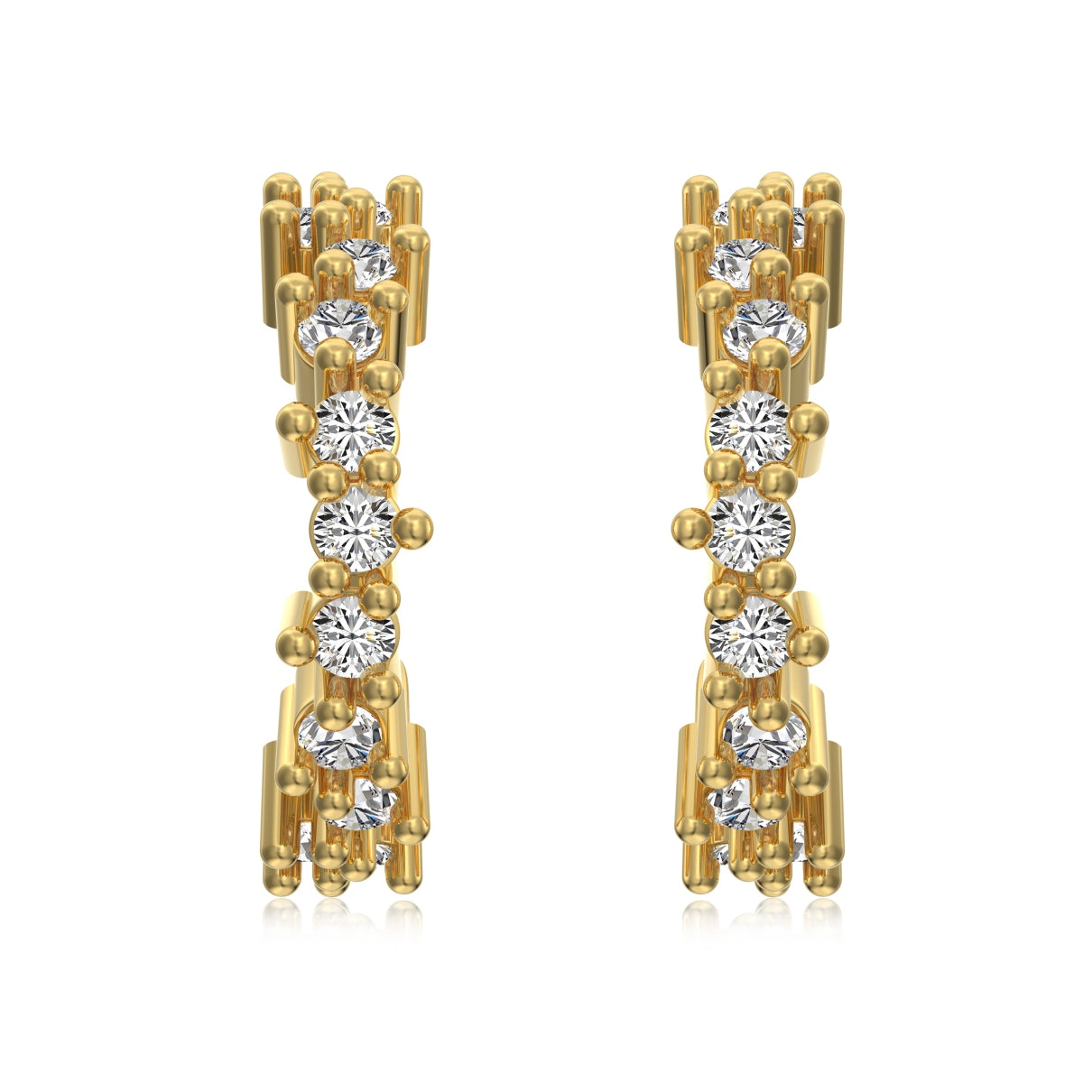 Aretes Semi Huggies Crystal Pieces