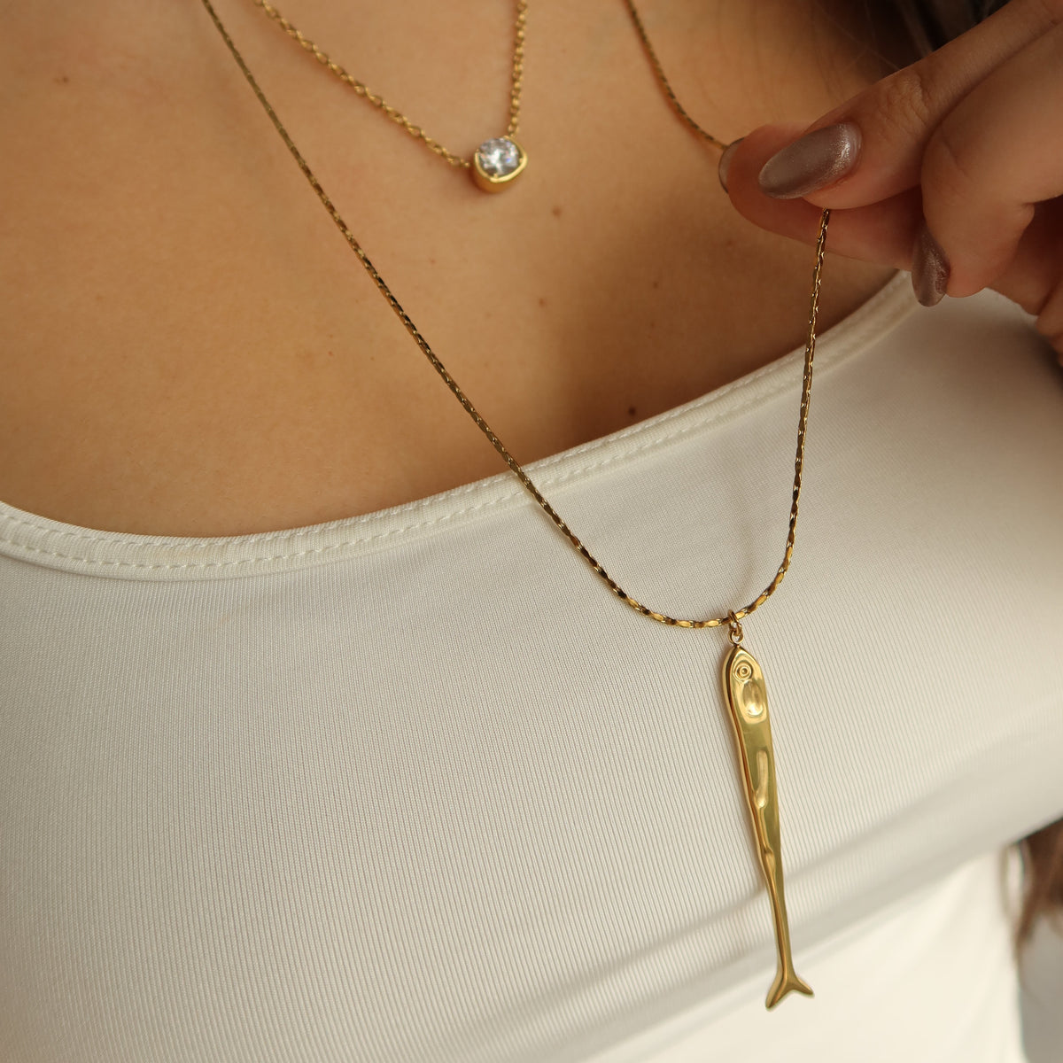 Sardine Long Necklace