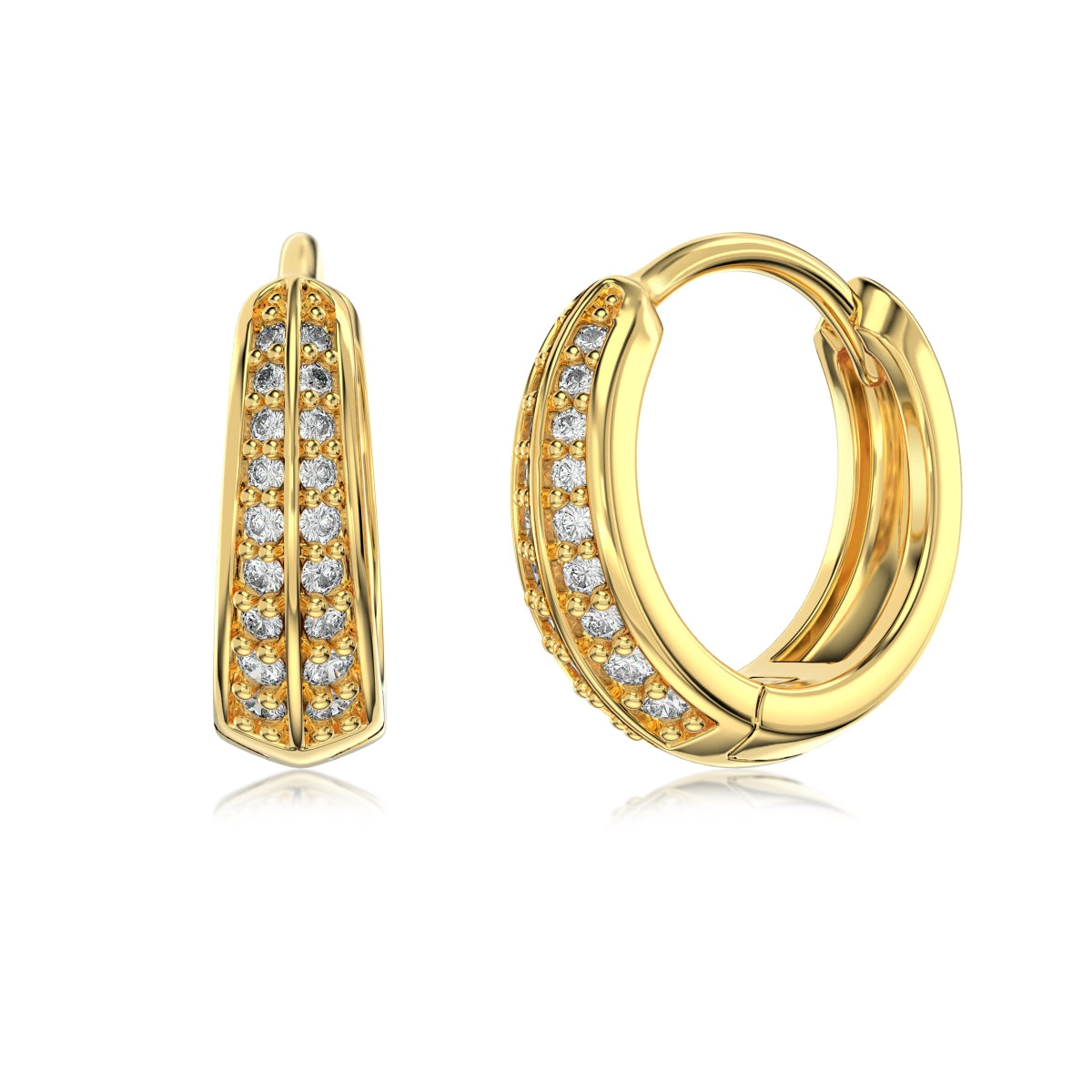 Drop Pavé Huggies