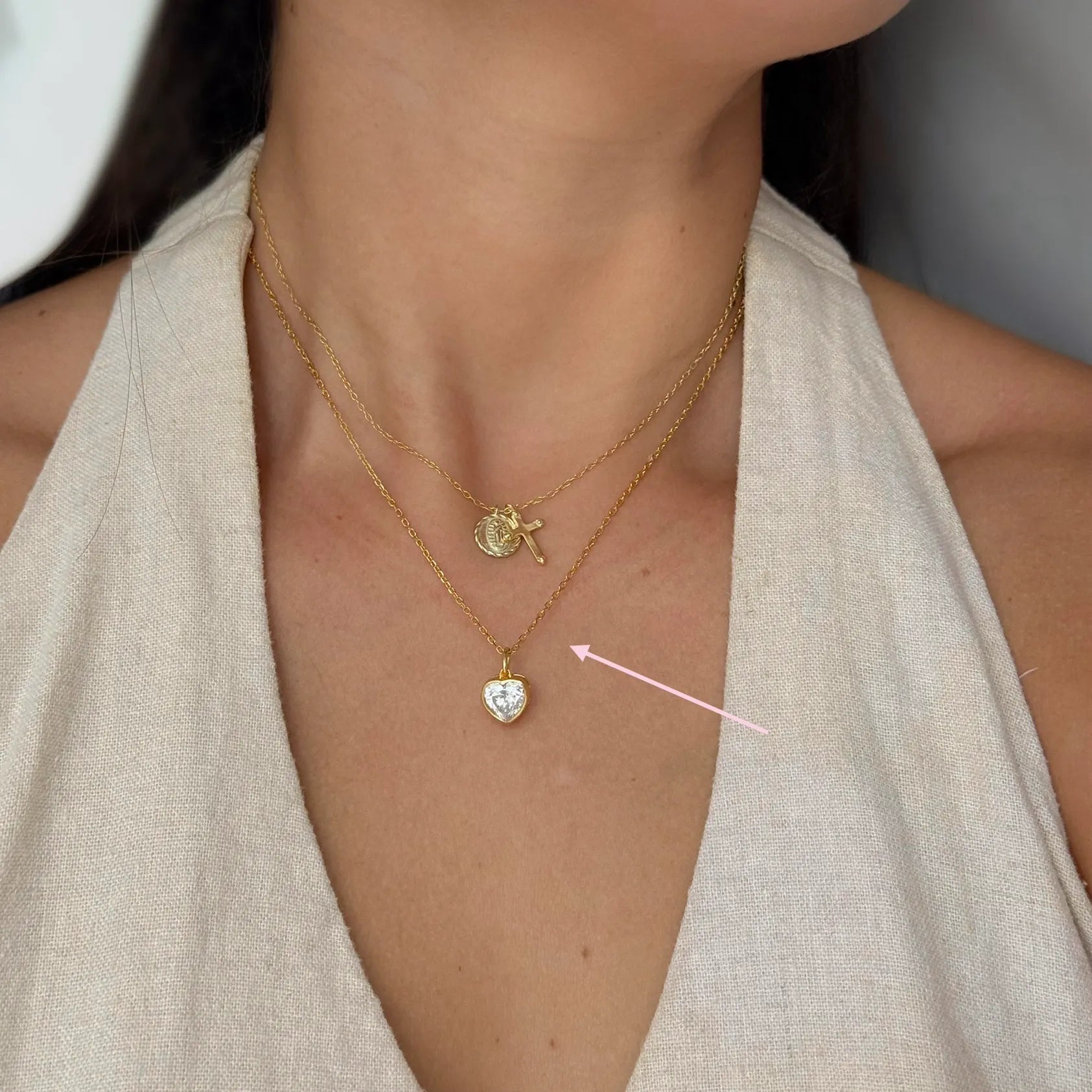 Collar Bezzel Gold Heart