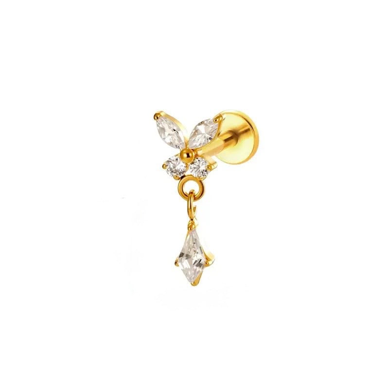 Piercing Mariposa Cristal Dangling