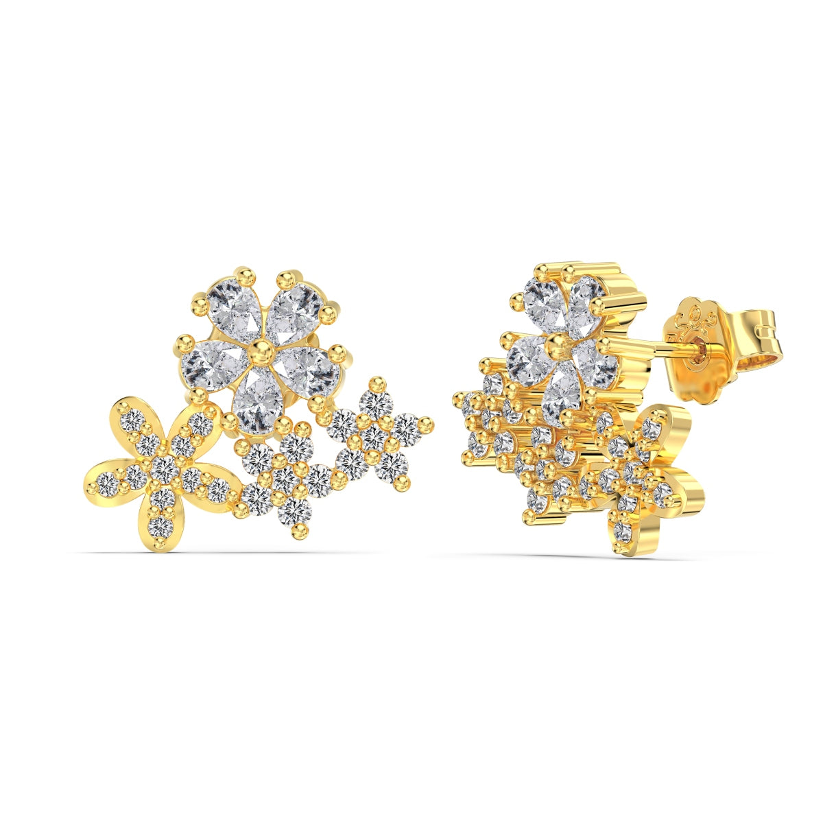 Aretes Flores Zirconias