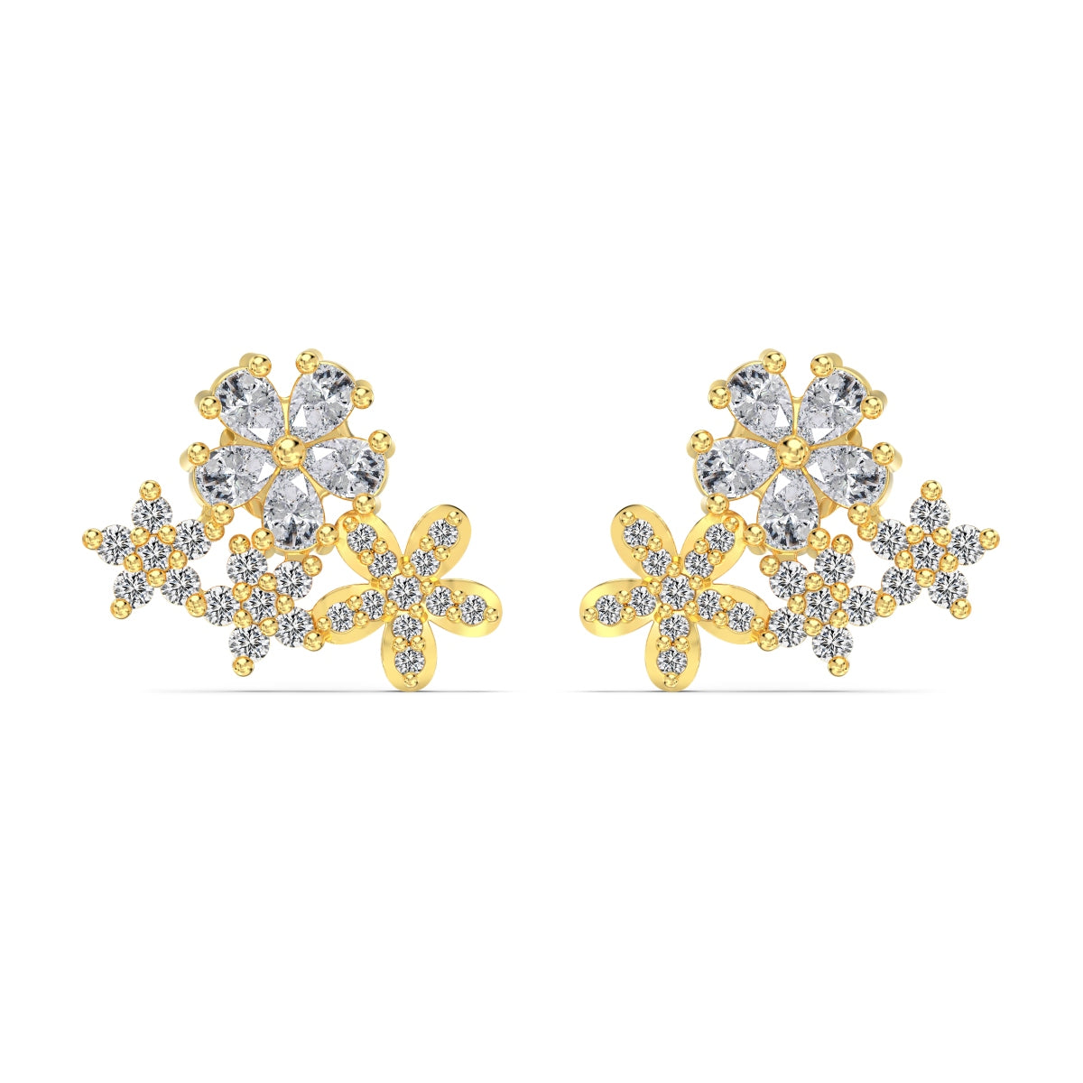 Aretes Flores Zirconias