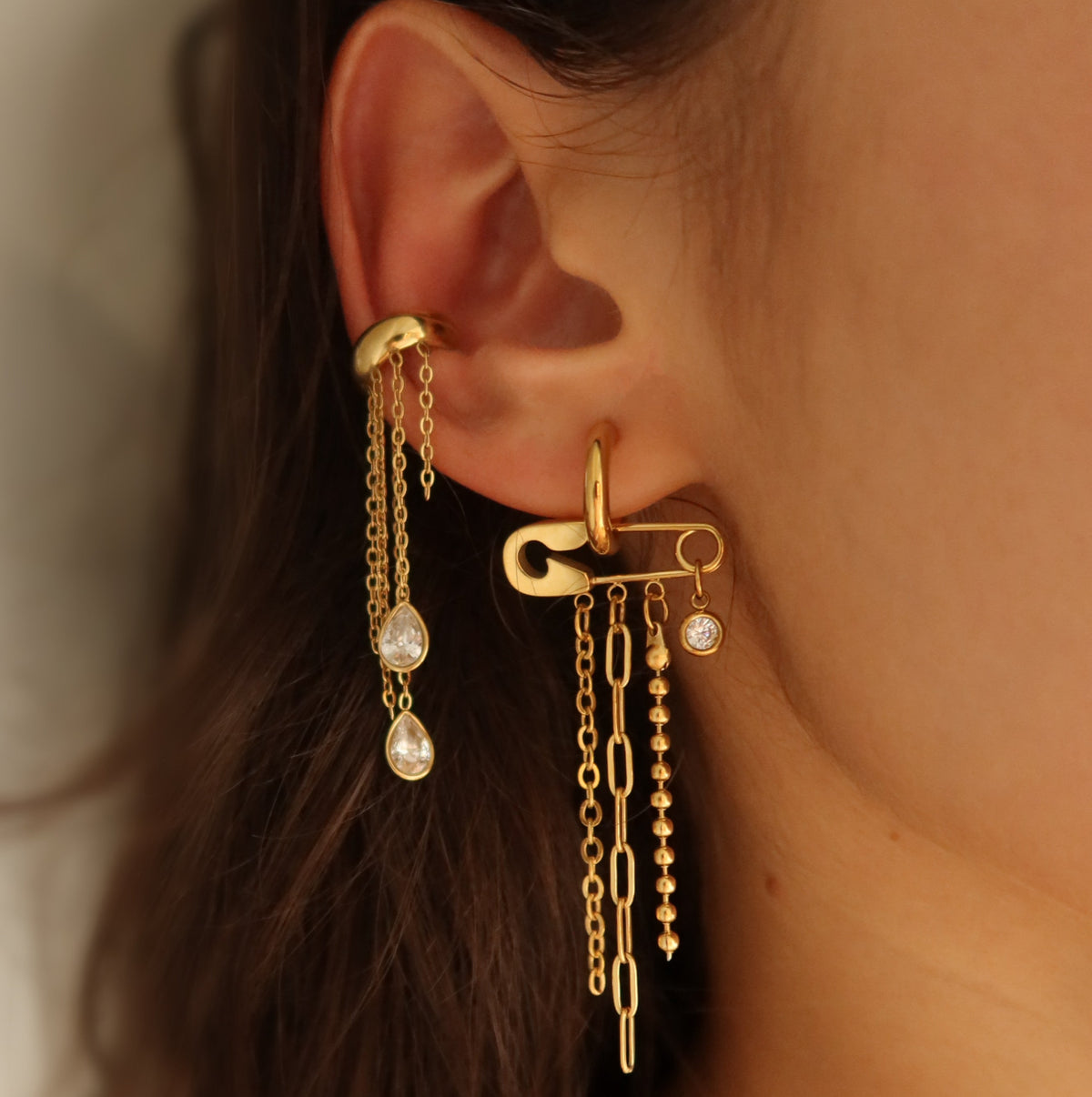 Aretes Gacilla Cadena