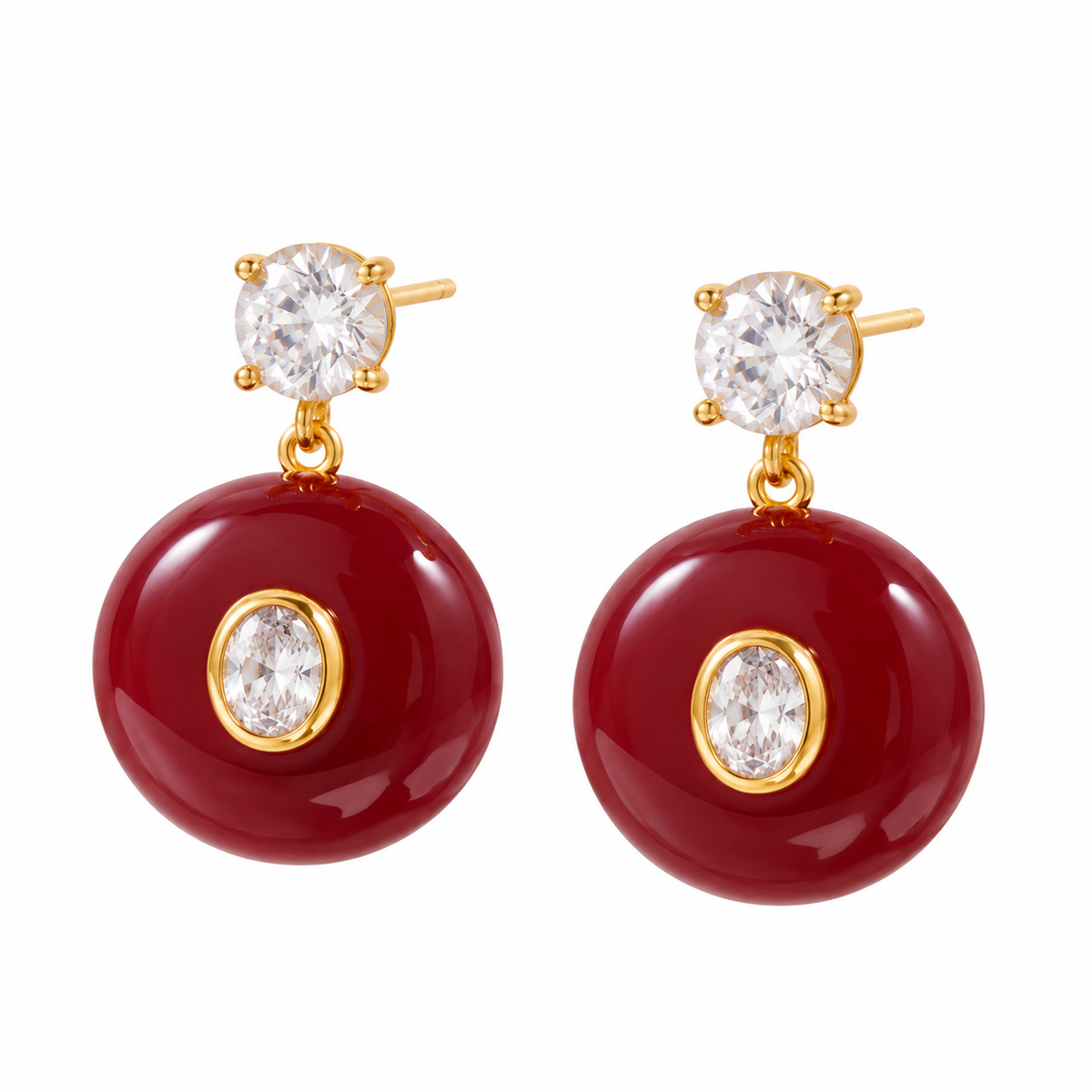 Aretes Donitas Rojas