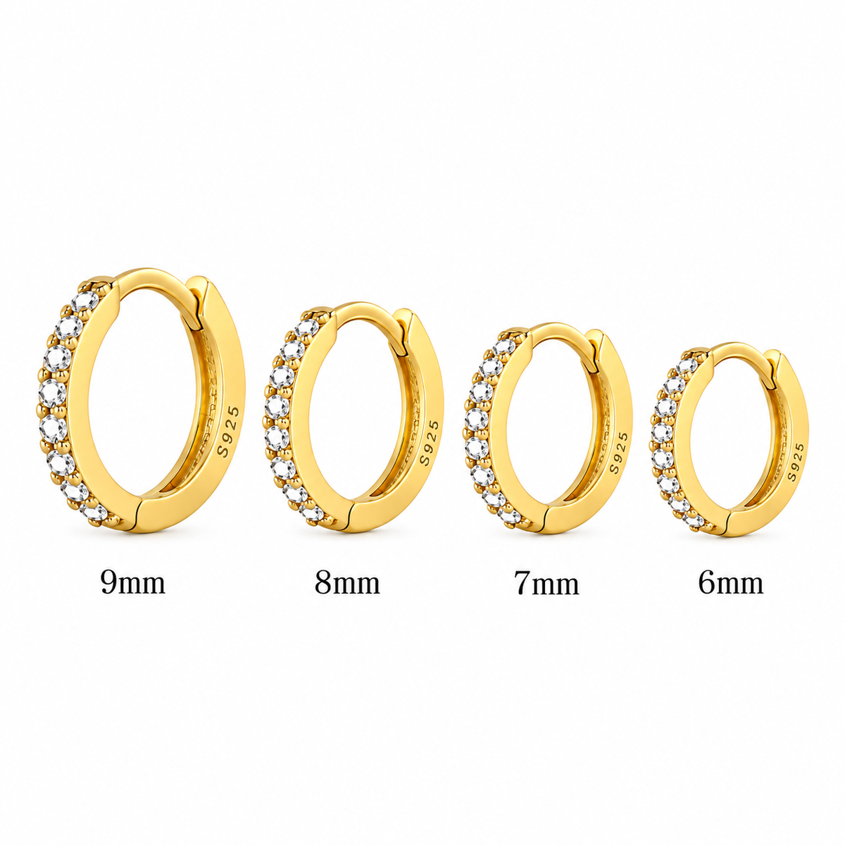 Pavé Mini Gold Huggies