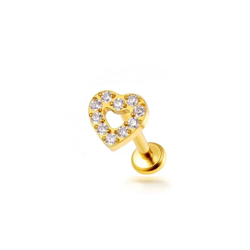 Piercing Corazón Silueta Pavé