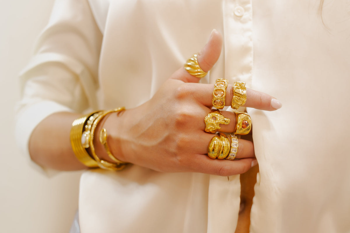 Anillo Paperwrap Dorado