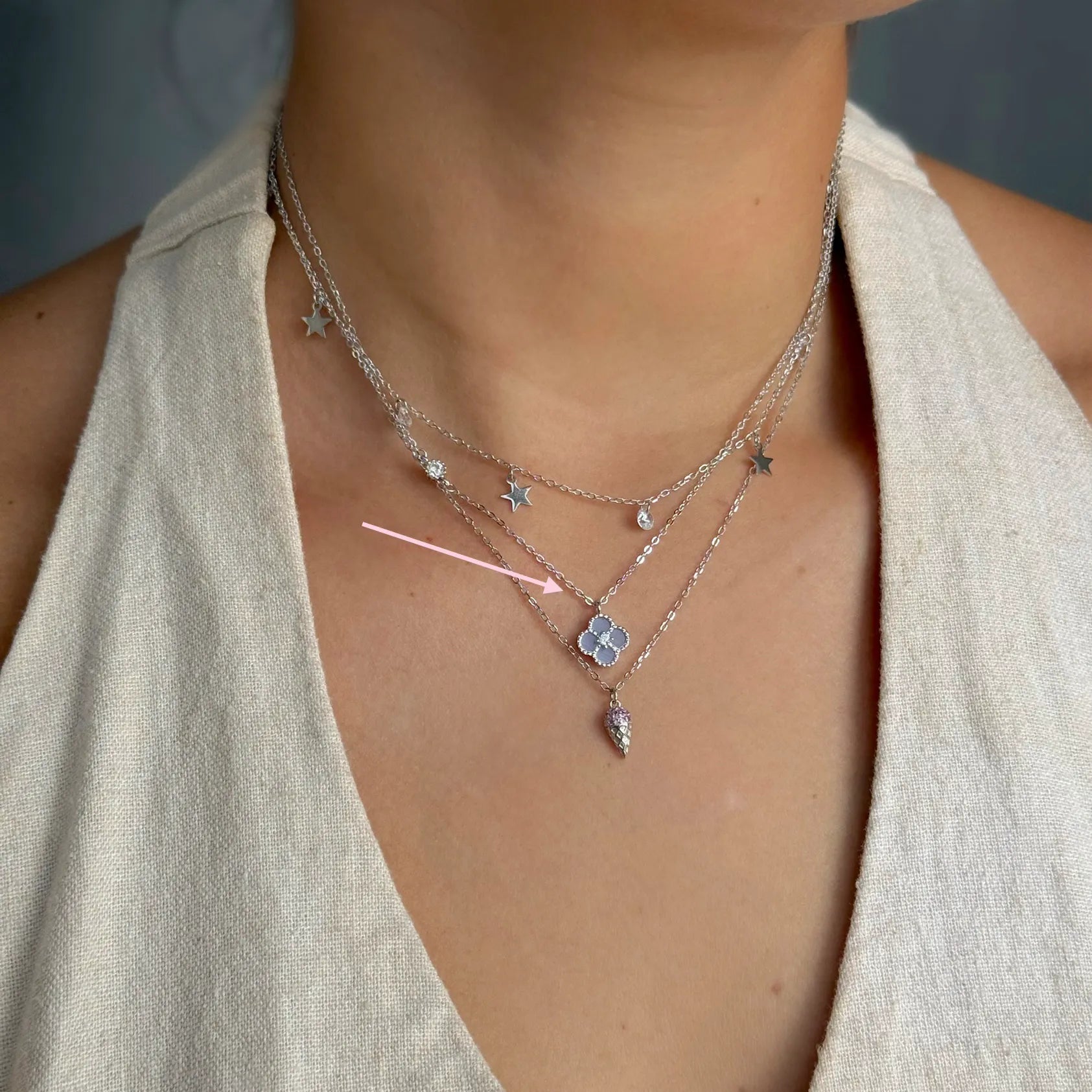 Clover Lilac Necklace