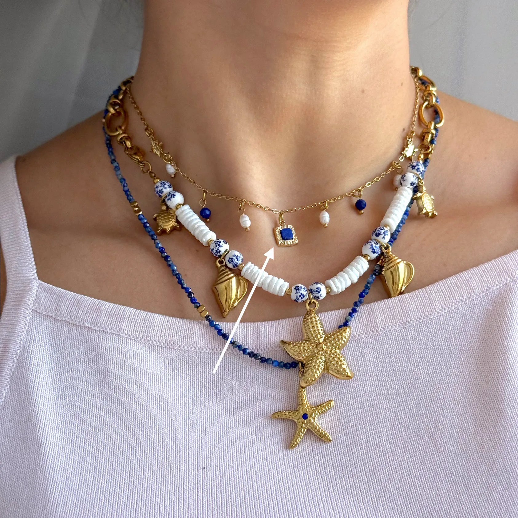Blue Danglings Necklace