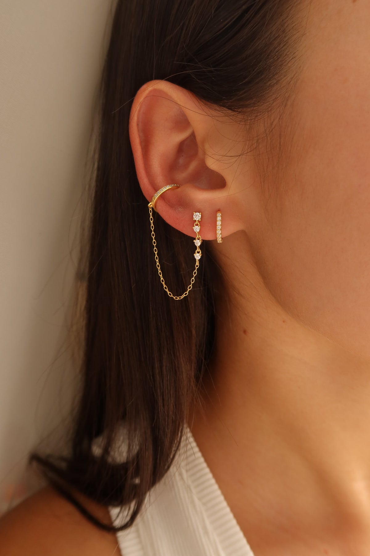 Diamonds Ear Cuff Chain