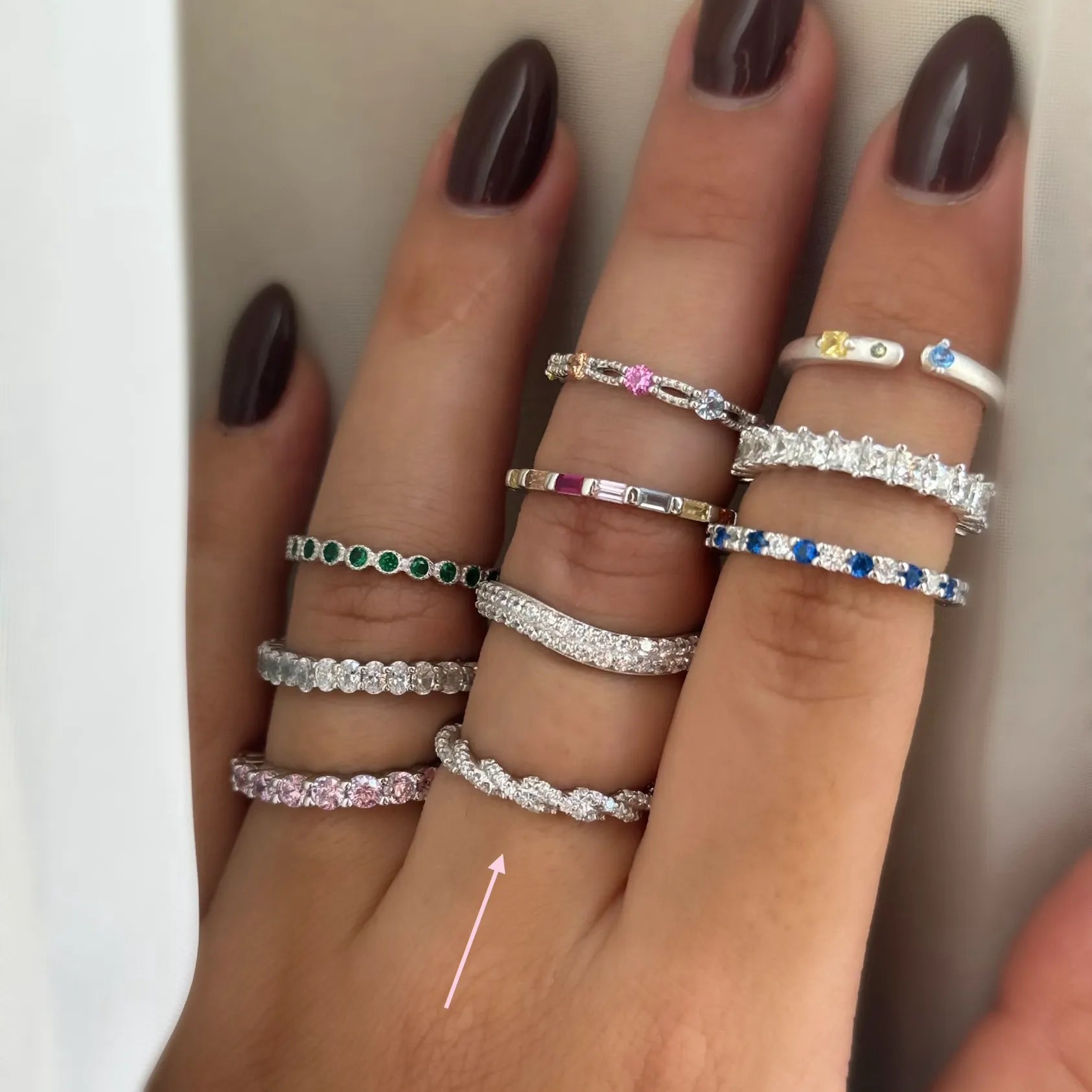 Braid Pavé Silver Ring