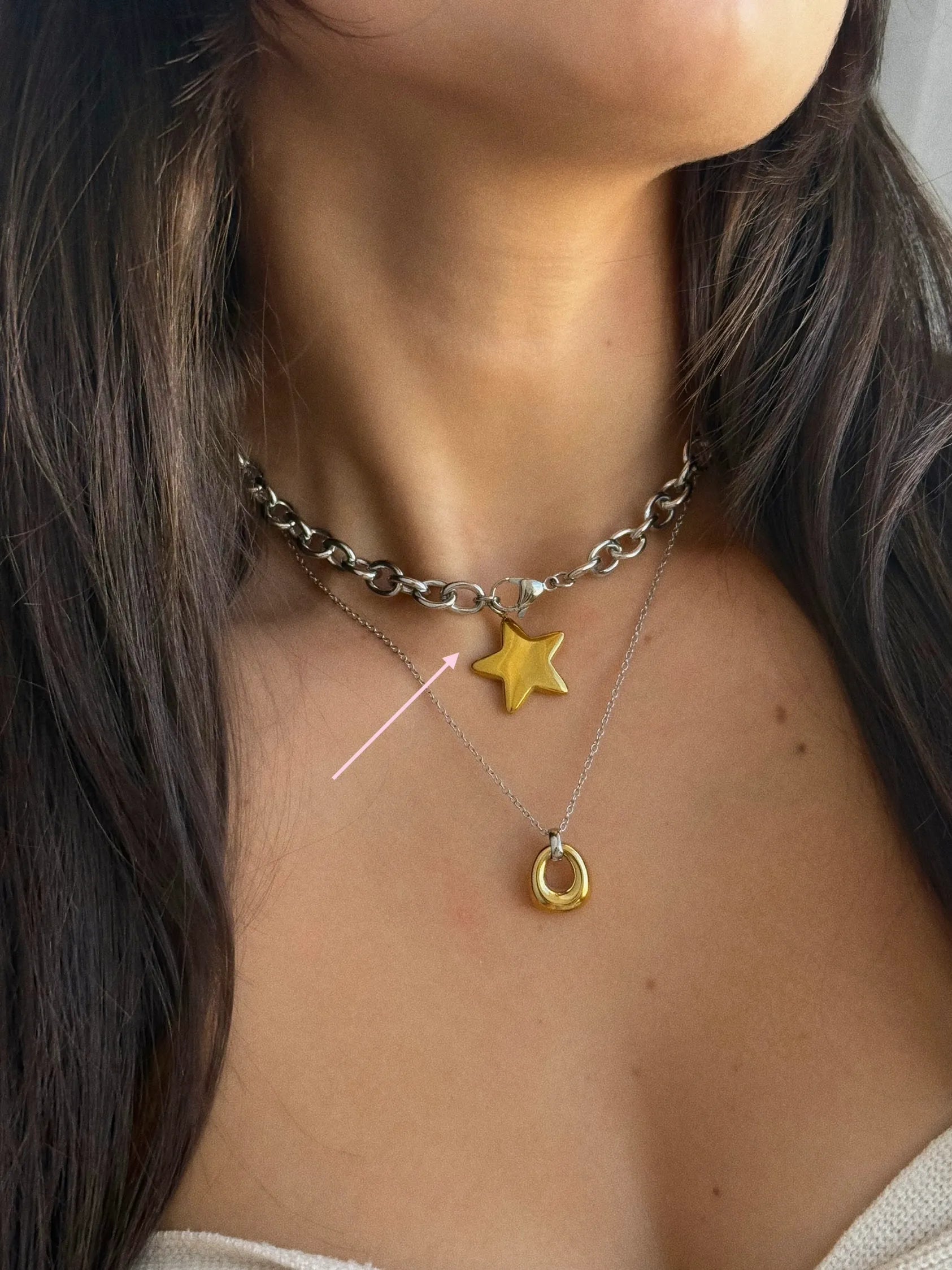 Chunky Star Gold & Silver Chain
