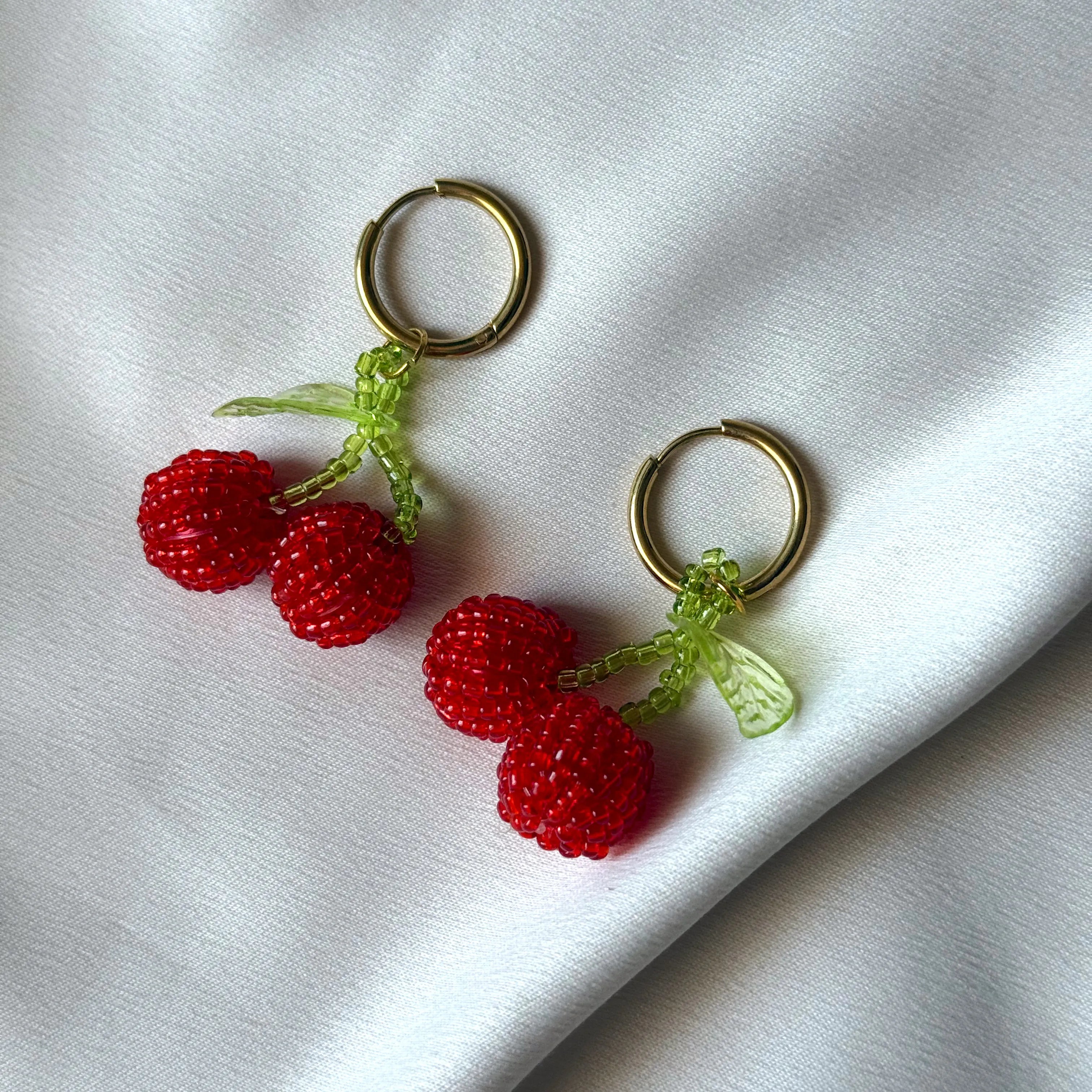 Cherry Traditional Beads Hoops