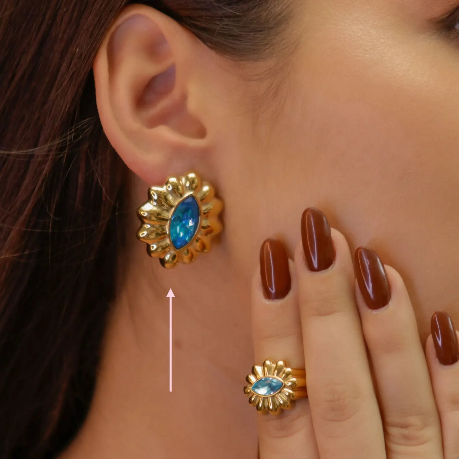Blue Marquise Earrings