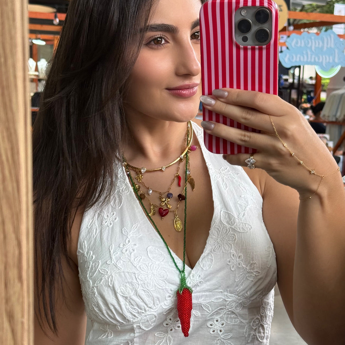 Chili Beaded Necklace