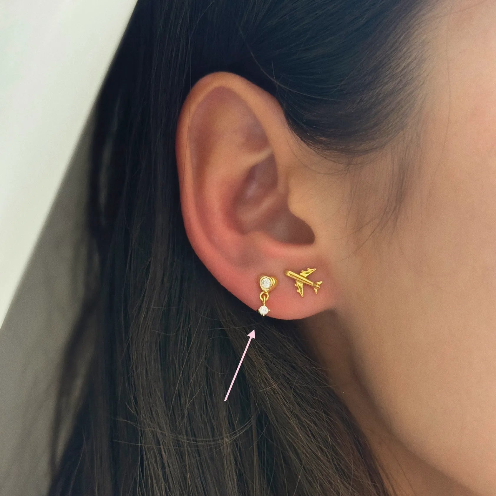 Heart Stud Danglings