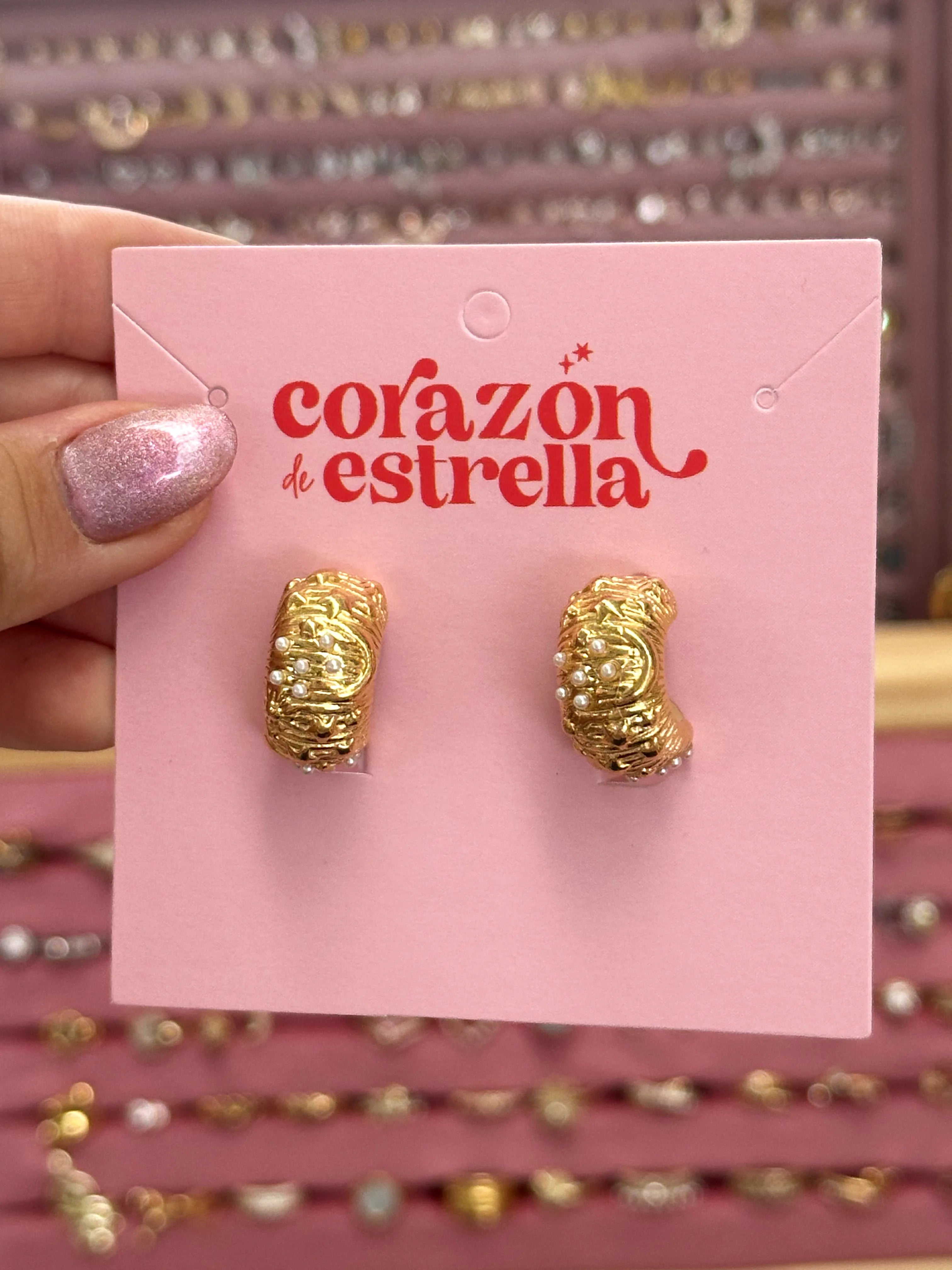Luna y Perlas Hoops