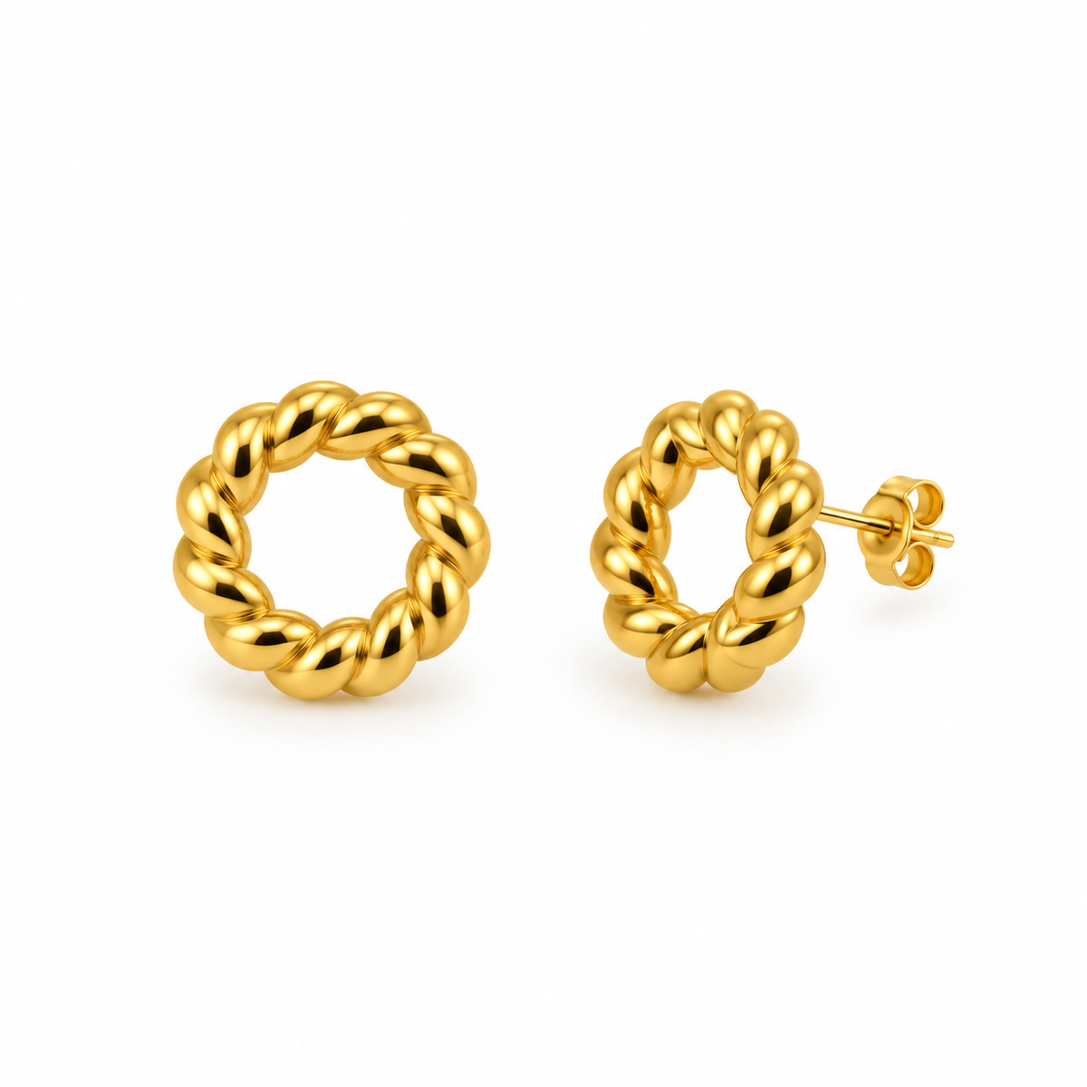 Aretes Circulos Trenza