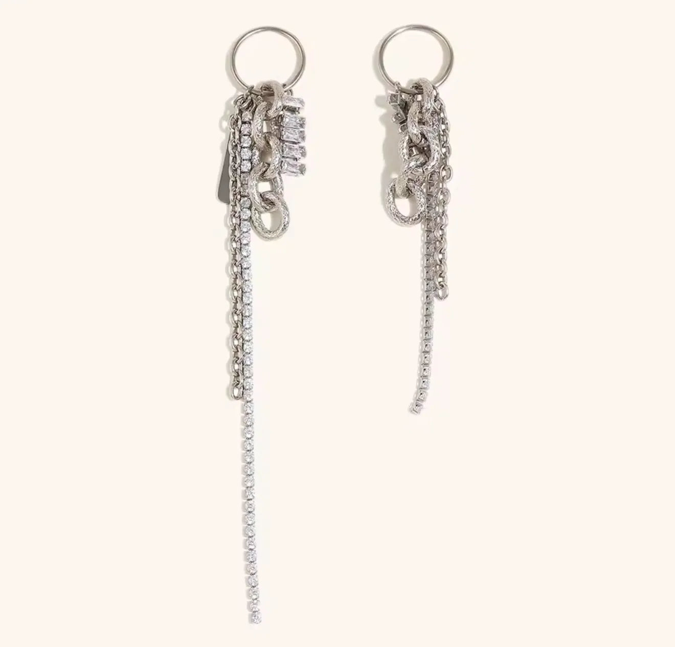 Hannah Long Silver Earrings