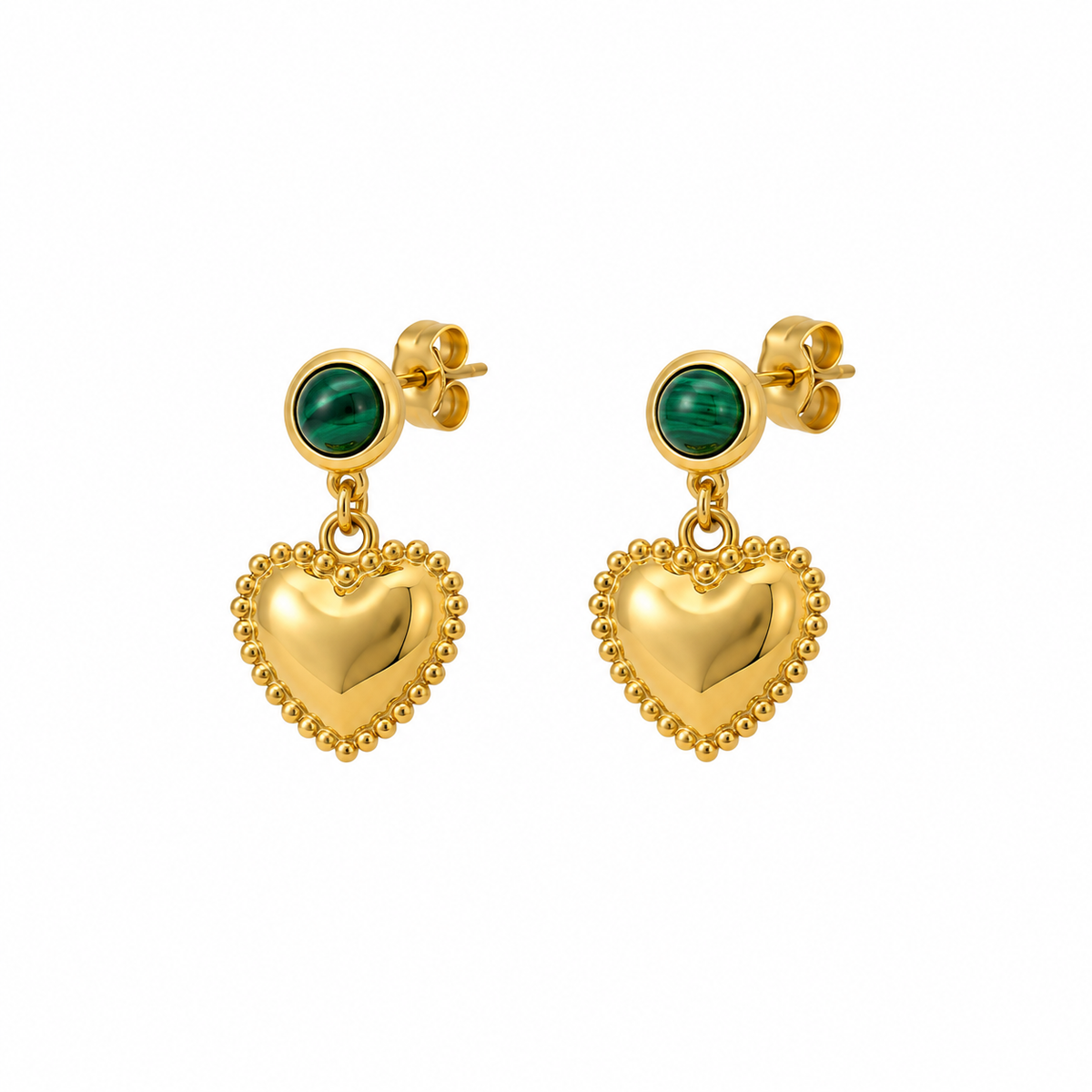 Corazones Piedra Verde