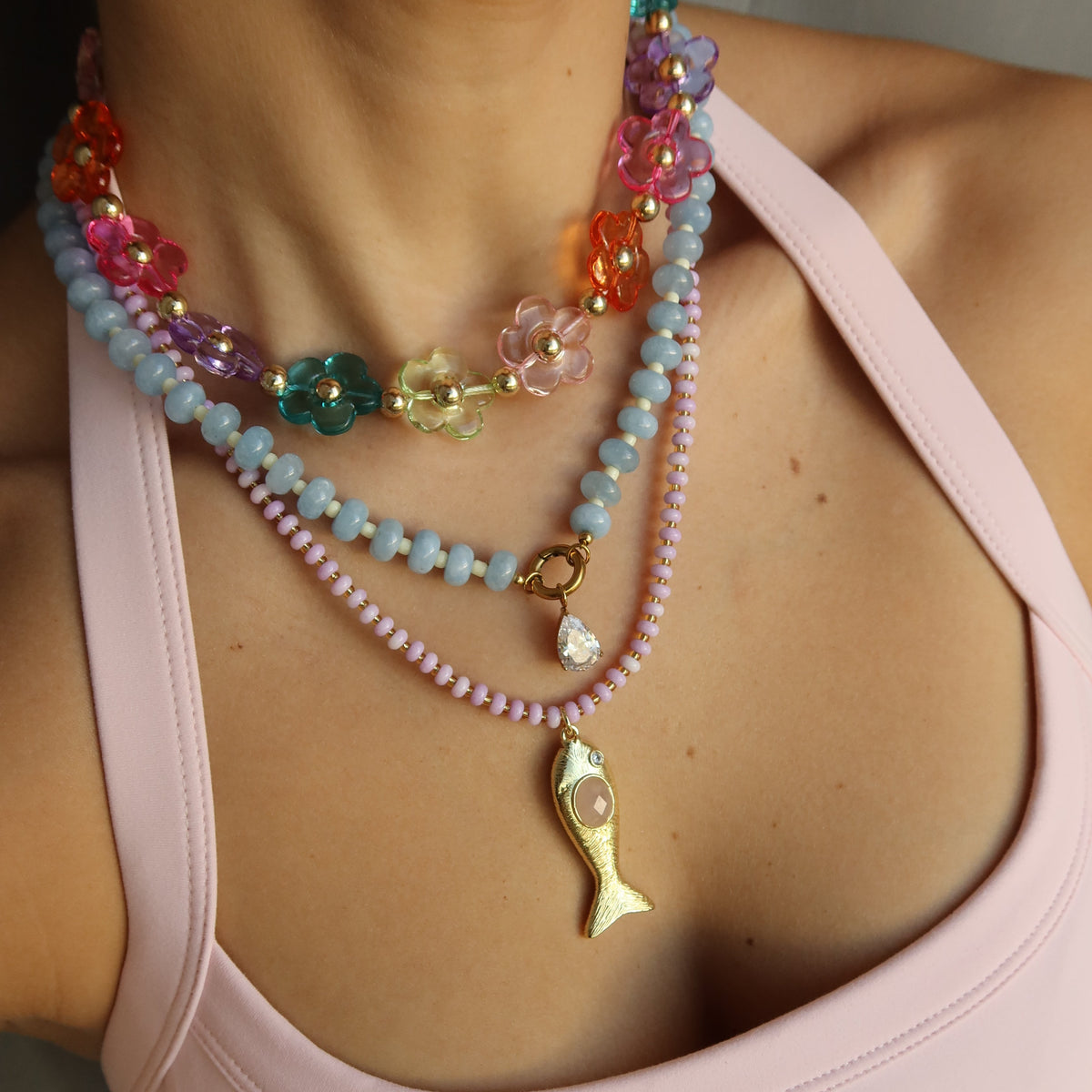 Collar Donitas Celestes Drop