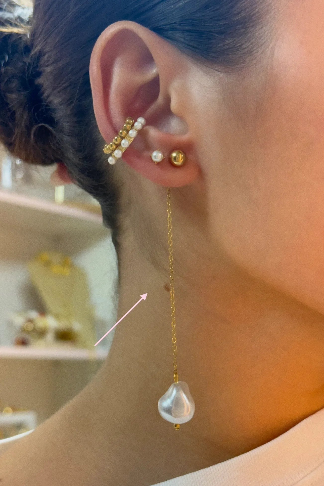 Long Pearl Earrings