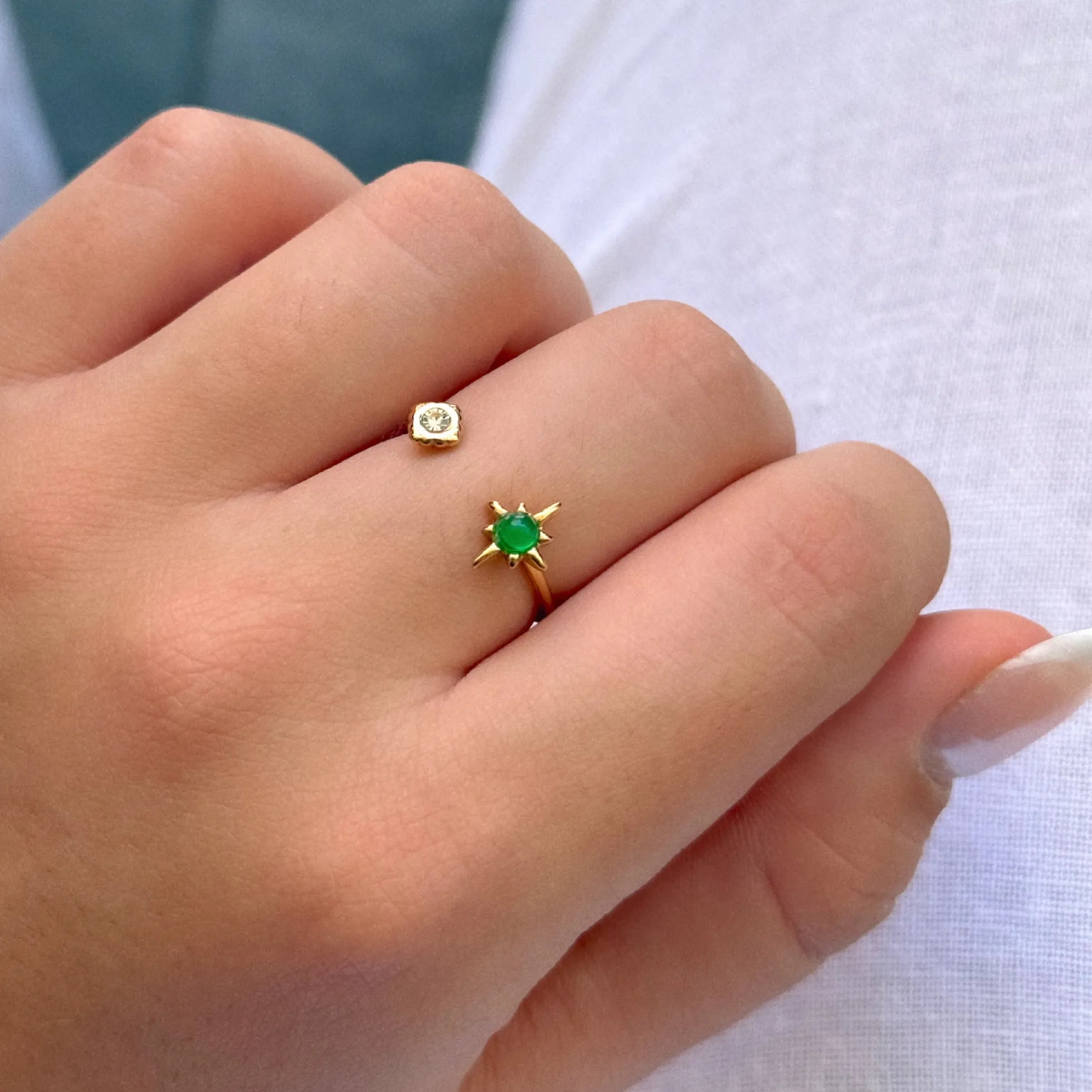 Green Stardust Ring