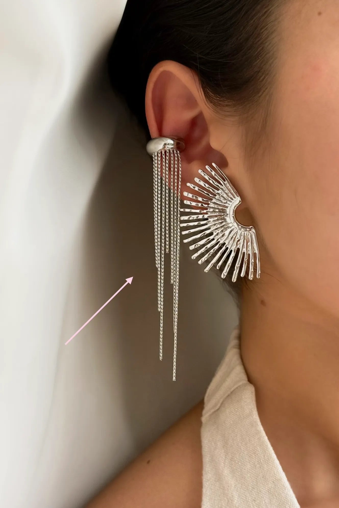 Festive Silver Earcuff