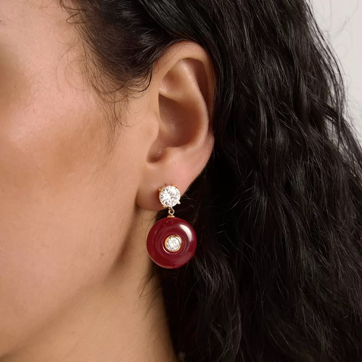 Aretes Donitas Rojas