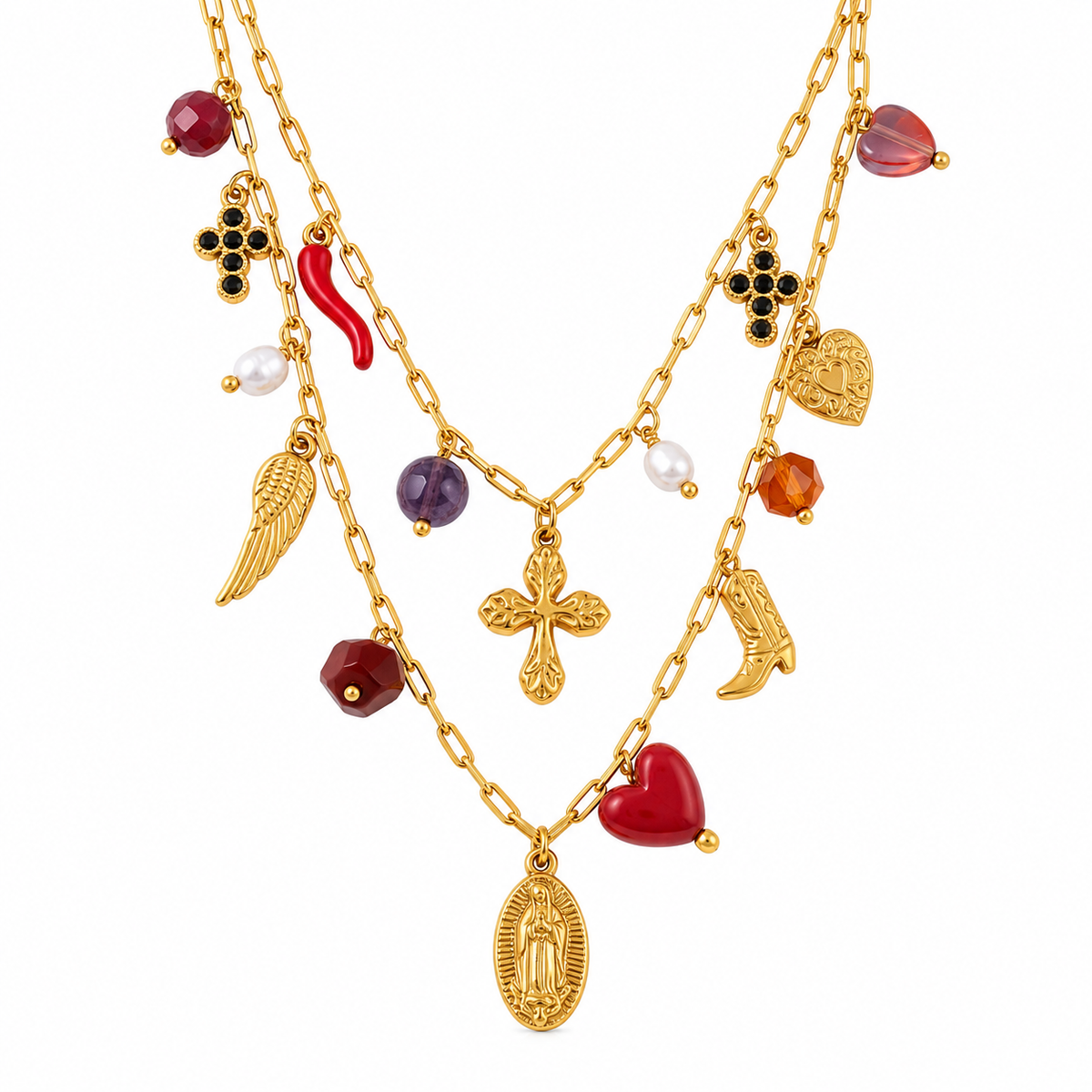 Collar Doble Amuletos