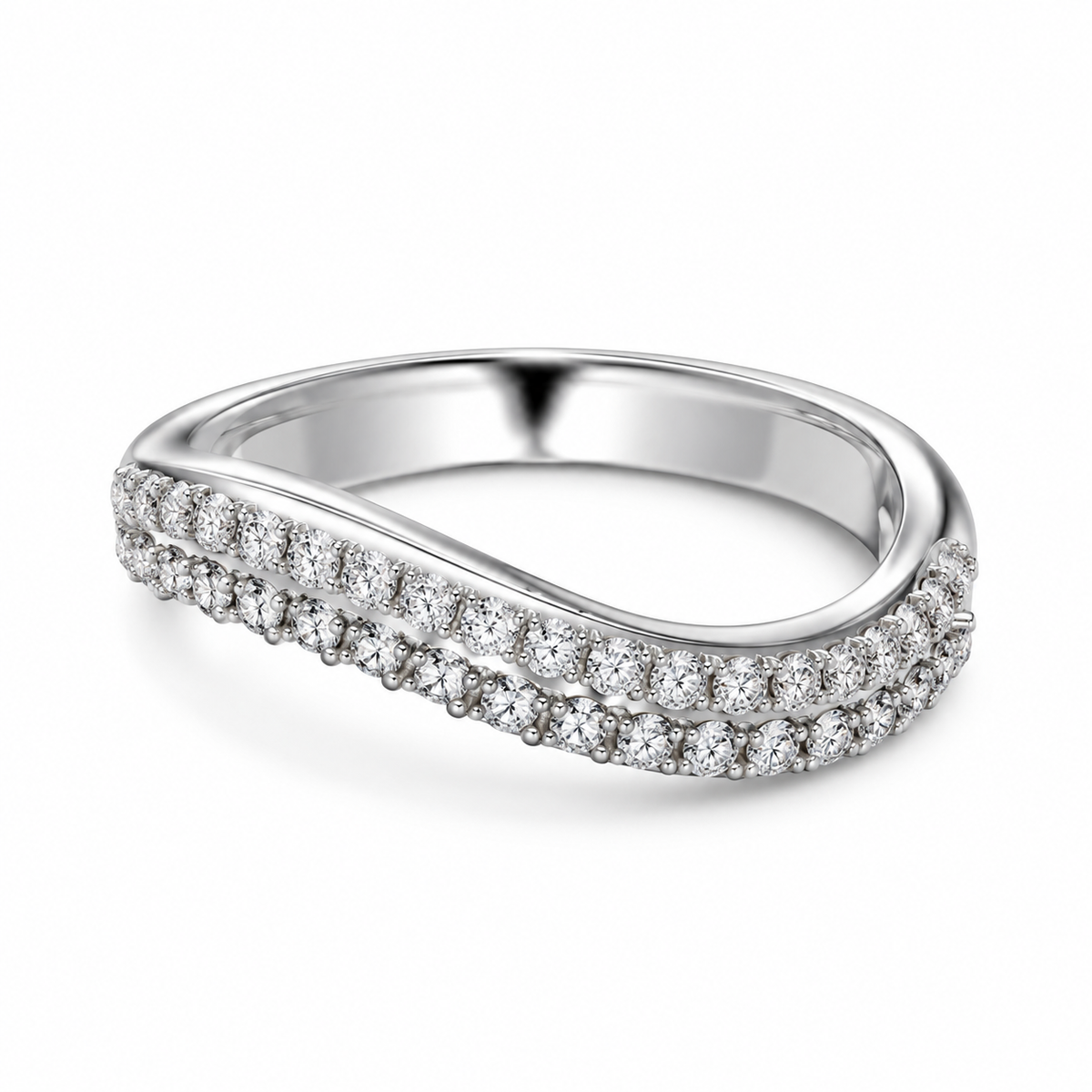 Anillo Curva Zirconias