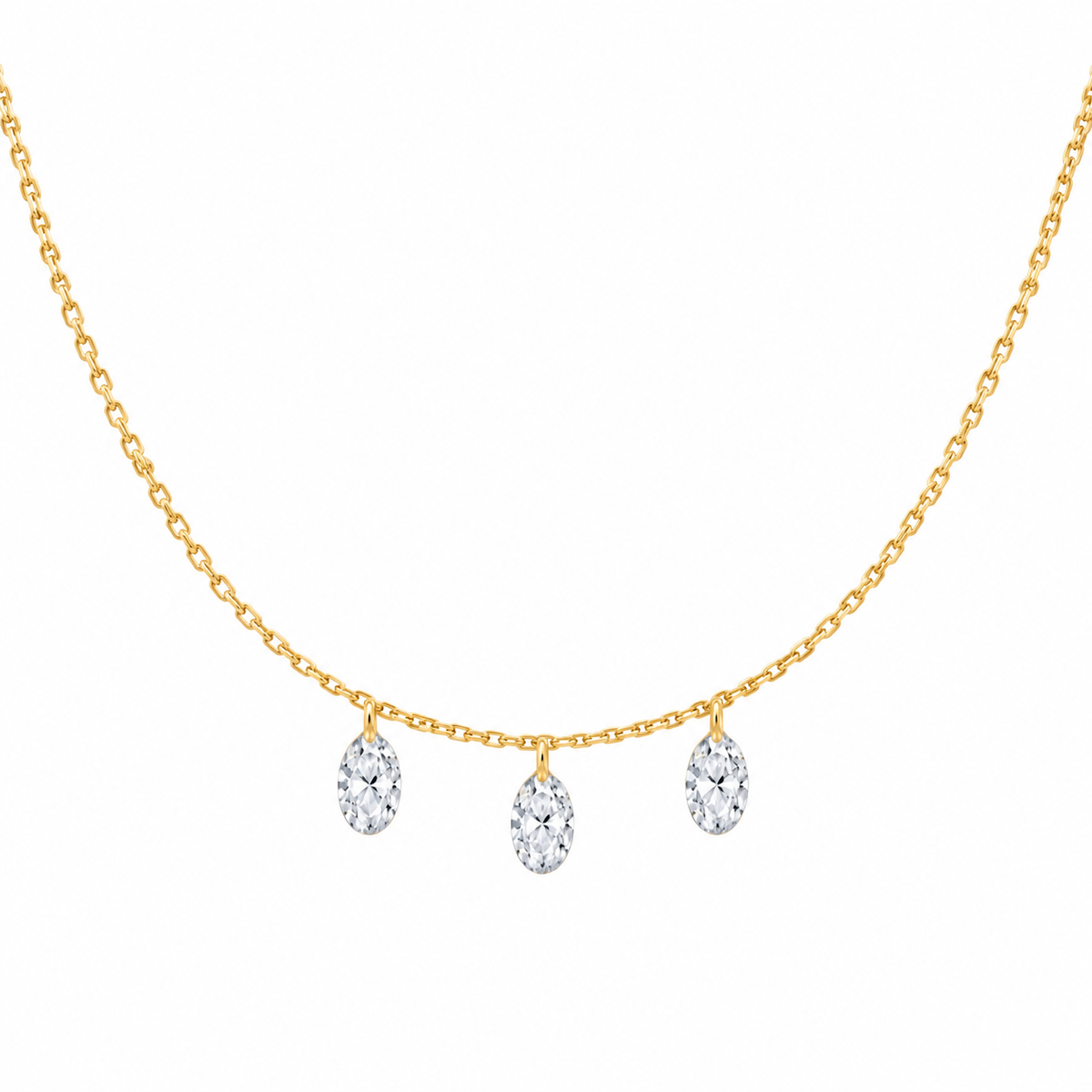 Cascade Ovals Trio Necklace