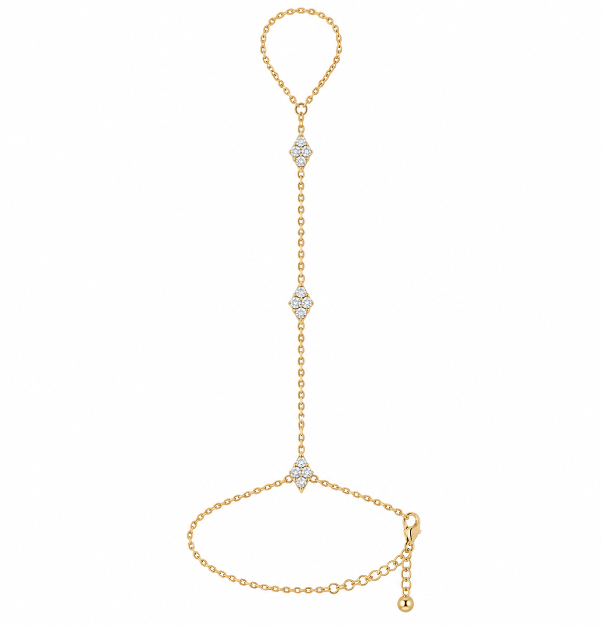 Triangles Pavé Handchain