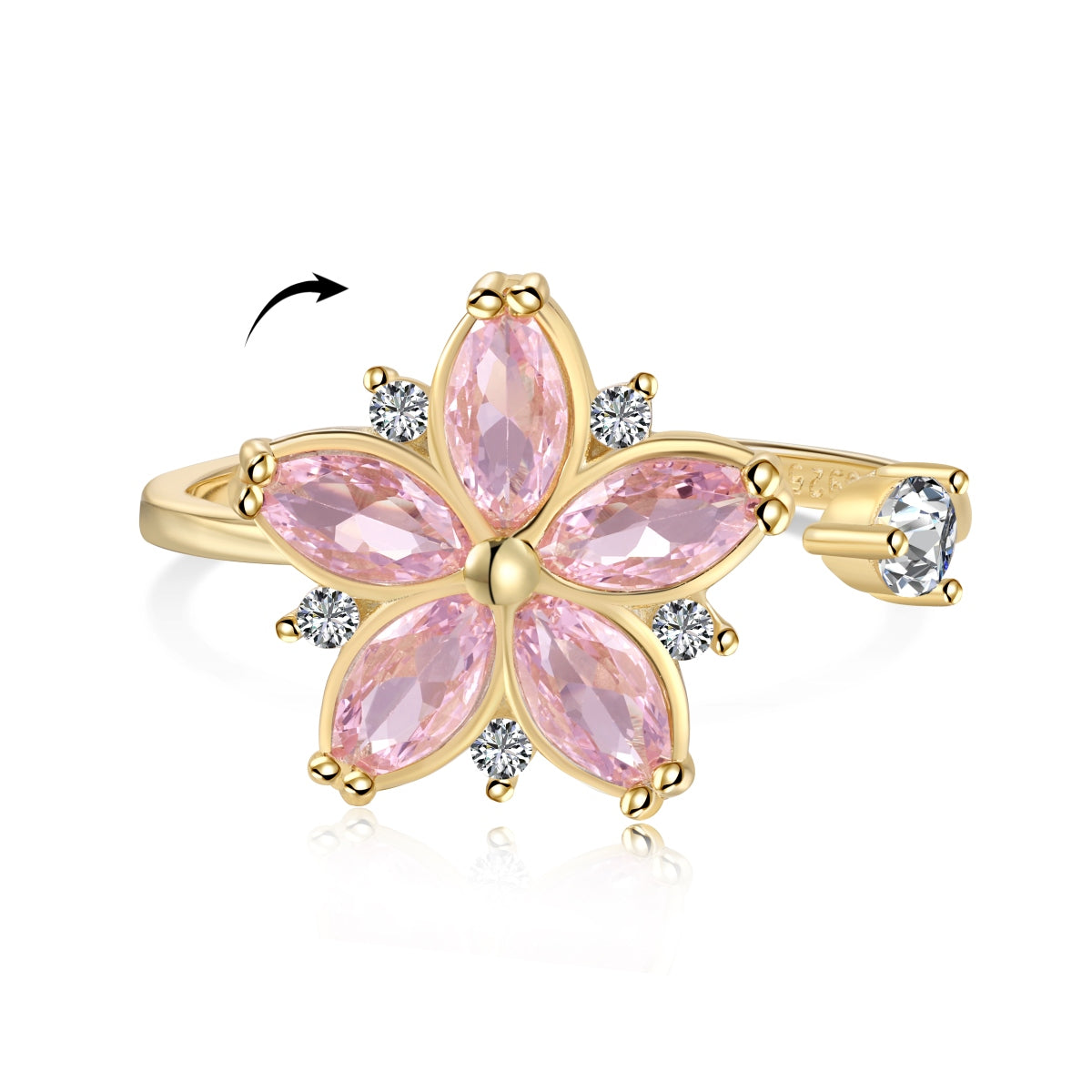 Anillo Anti ansiedad Flor Rosada