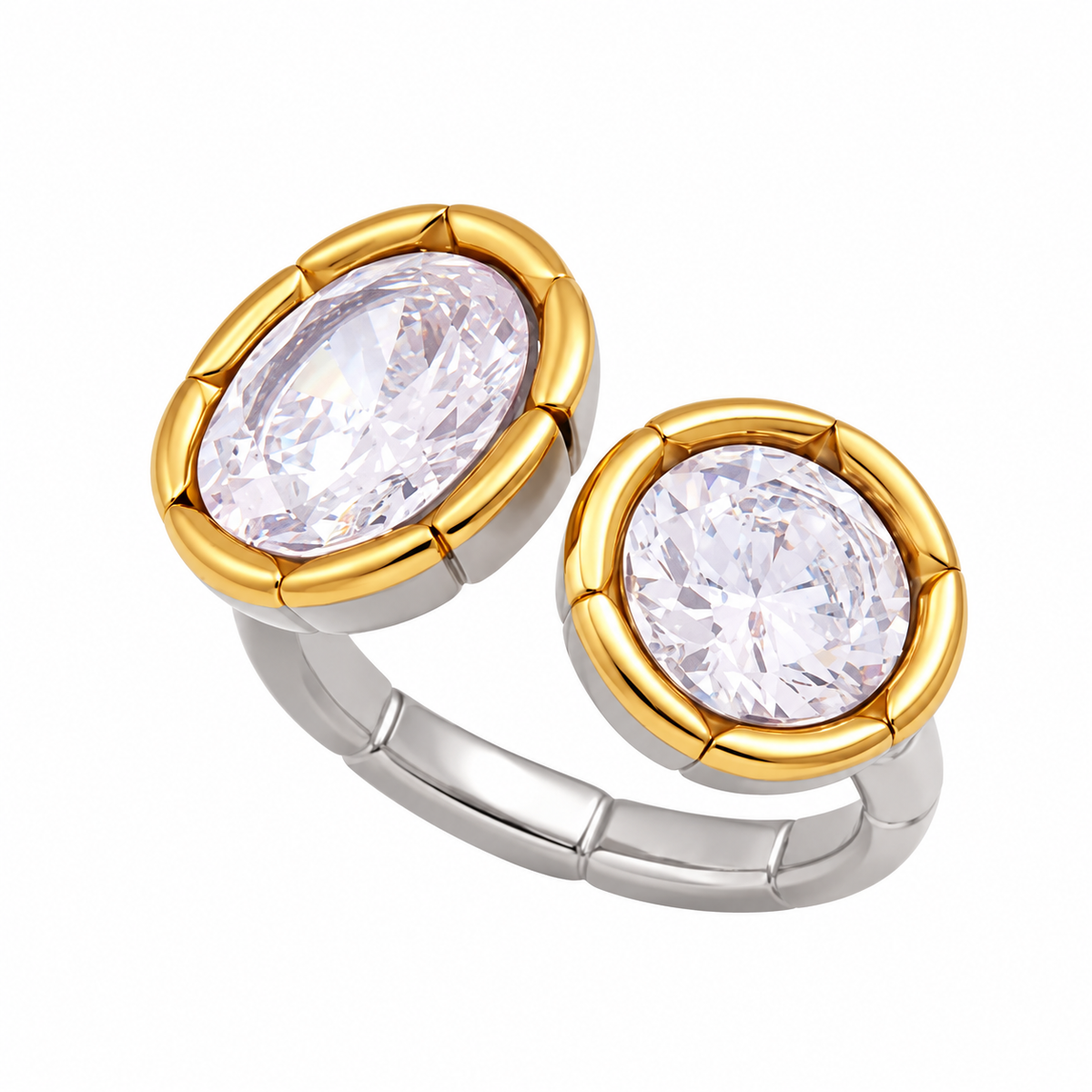 Anillo Bicolor Piedras