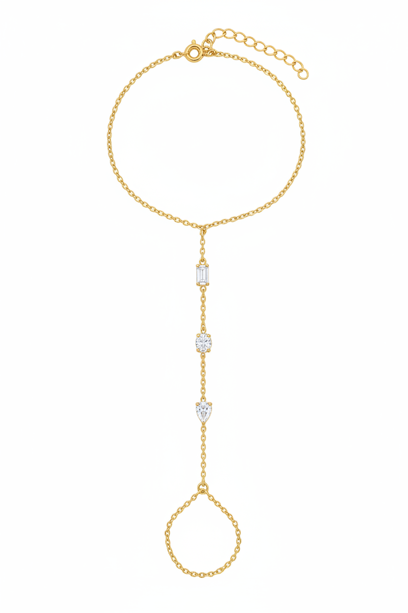 Crystals Gold Handchain