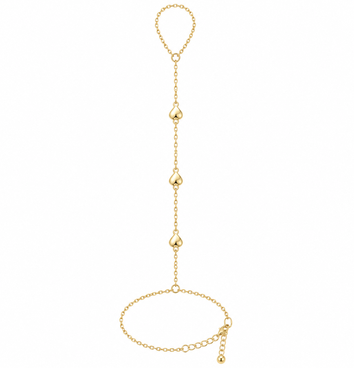 Gold Hearts Handchain