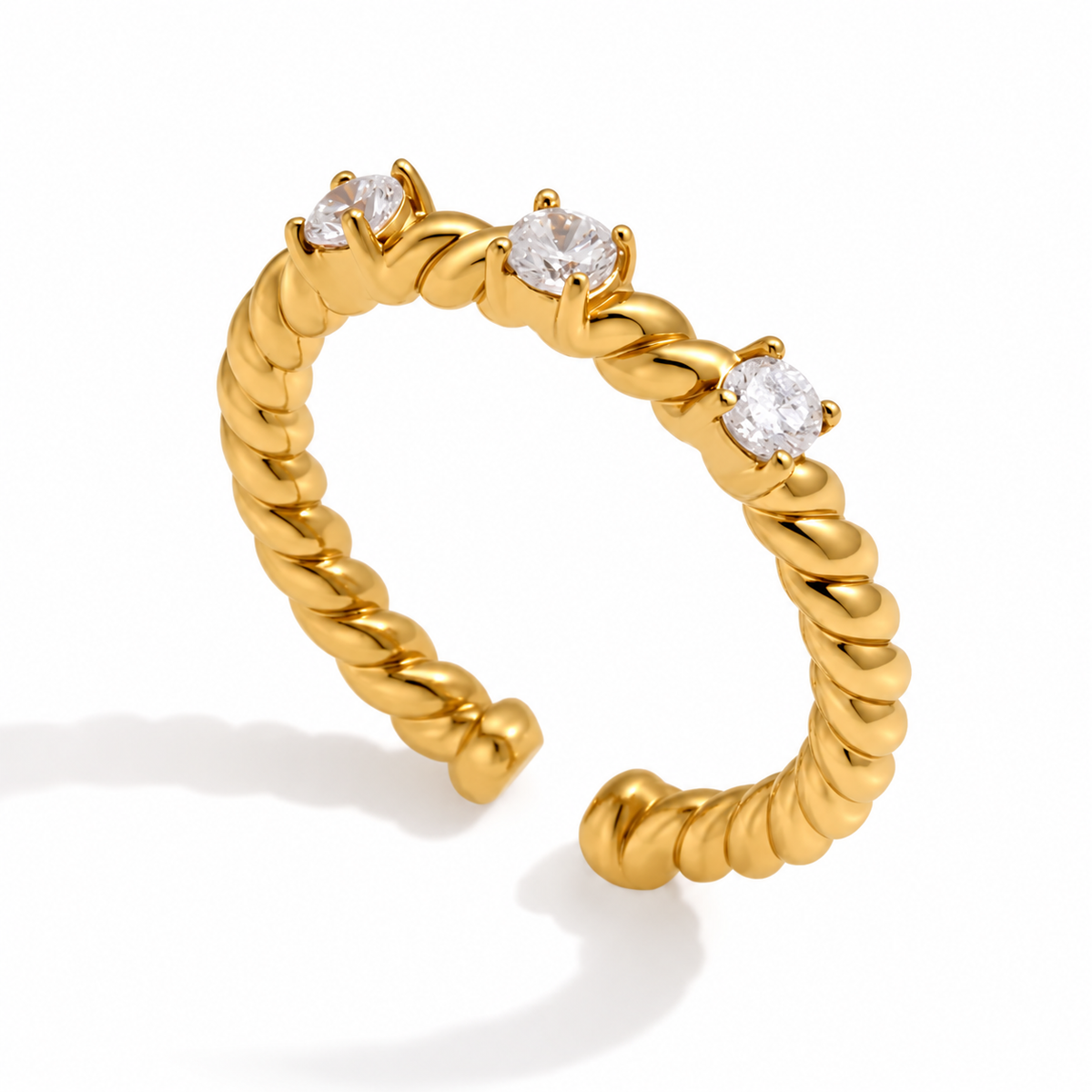 Braid Diamonds Ring