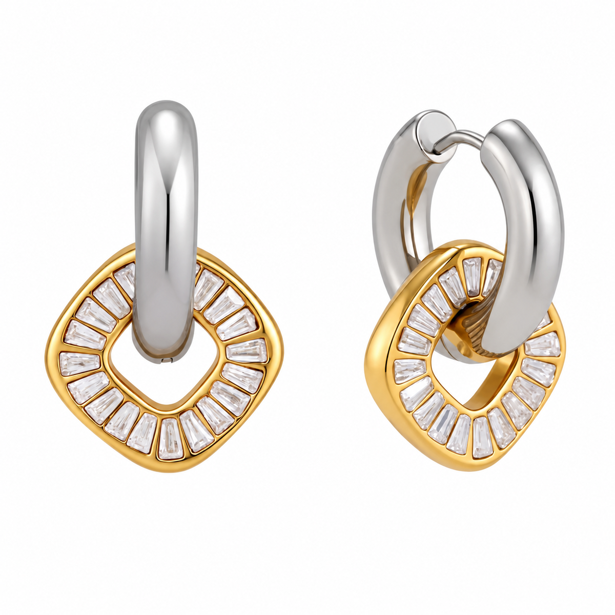 Pavé Bicolor Hoops