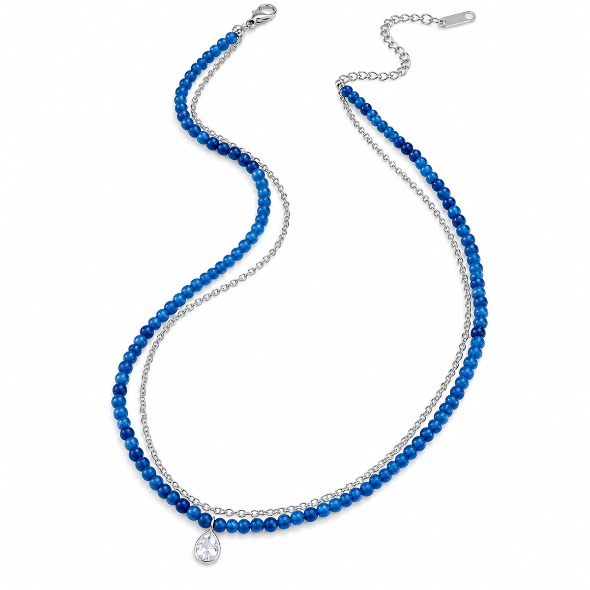 Collar Doble Beads Azules