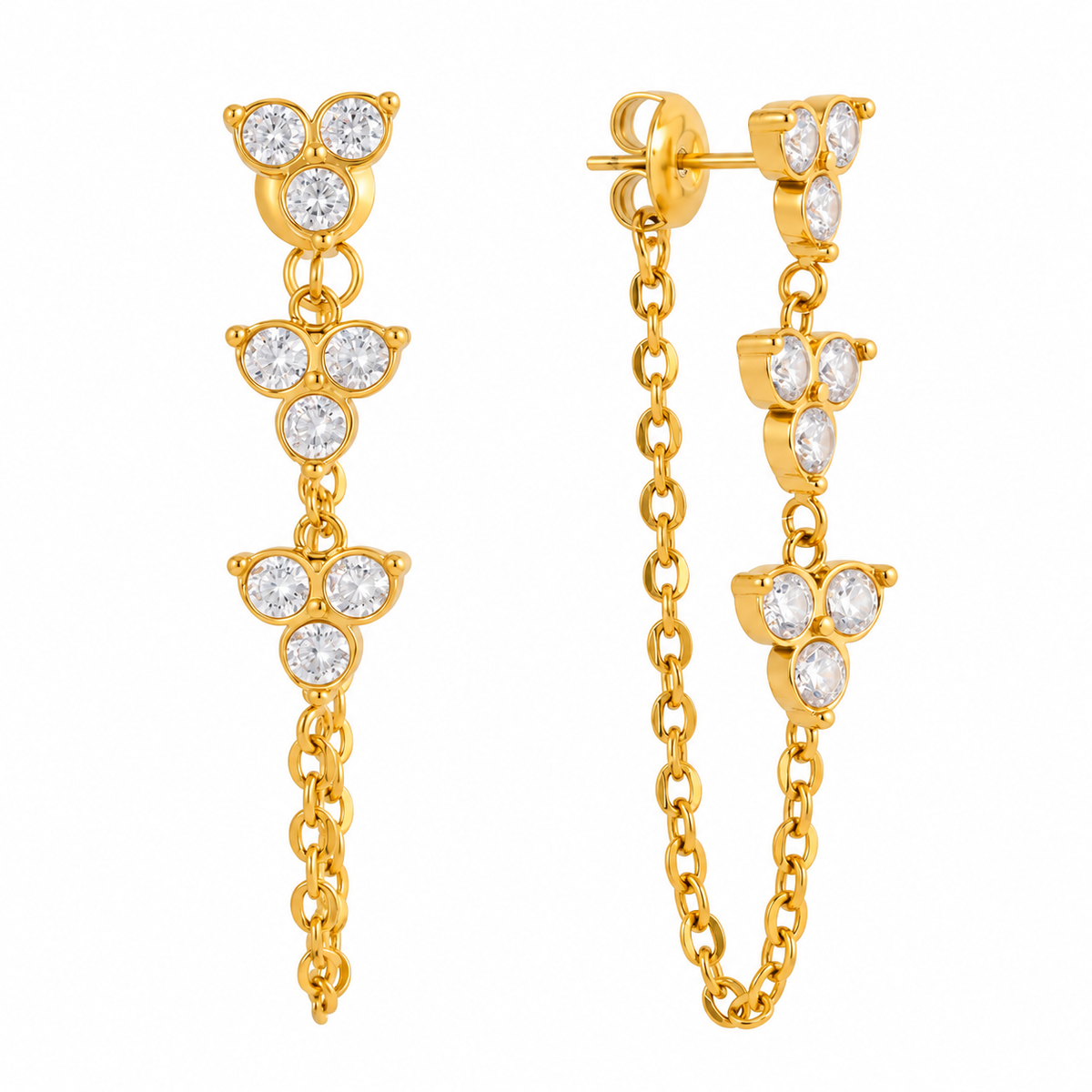 Aretes Cadena Flores