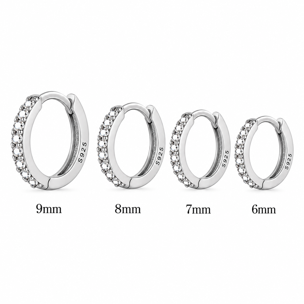 Pavé Mini Silver Huggies