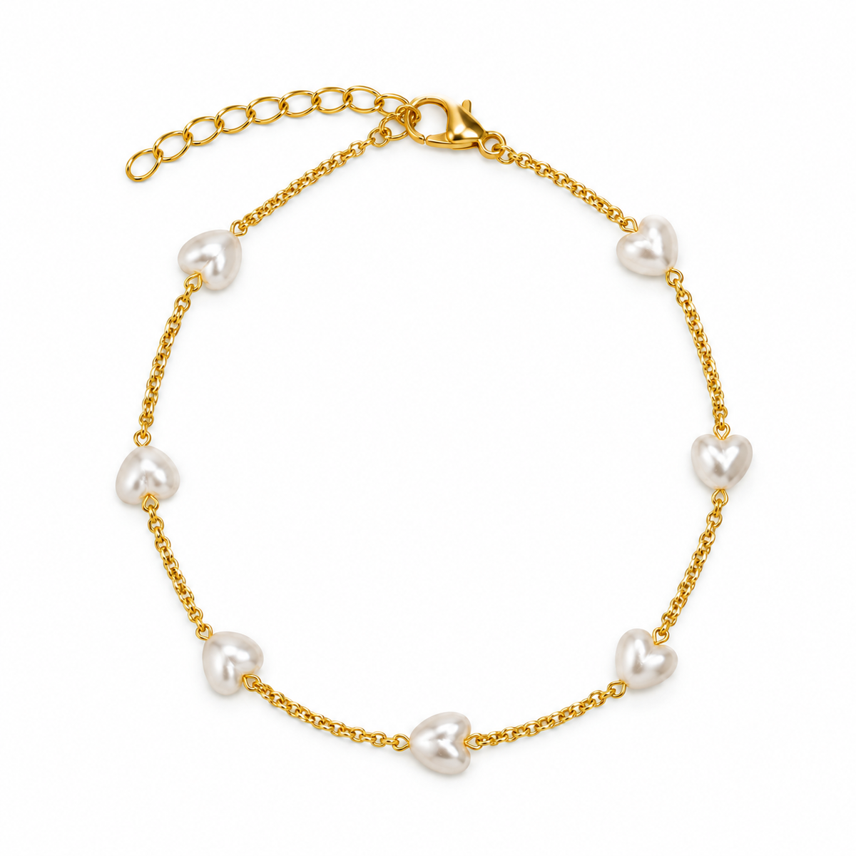 Tobillera Corazones Perla