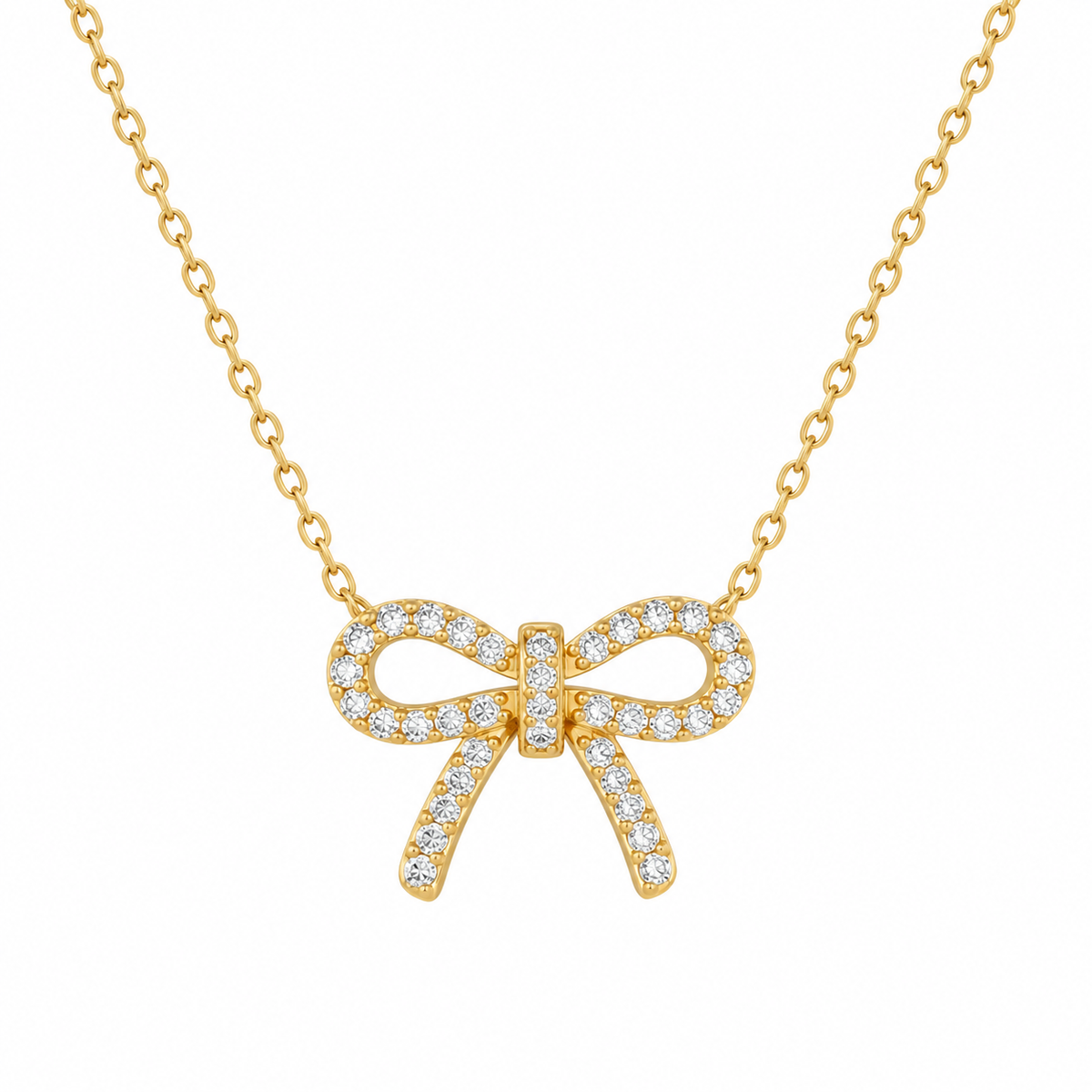 Bow Pavé Necklace