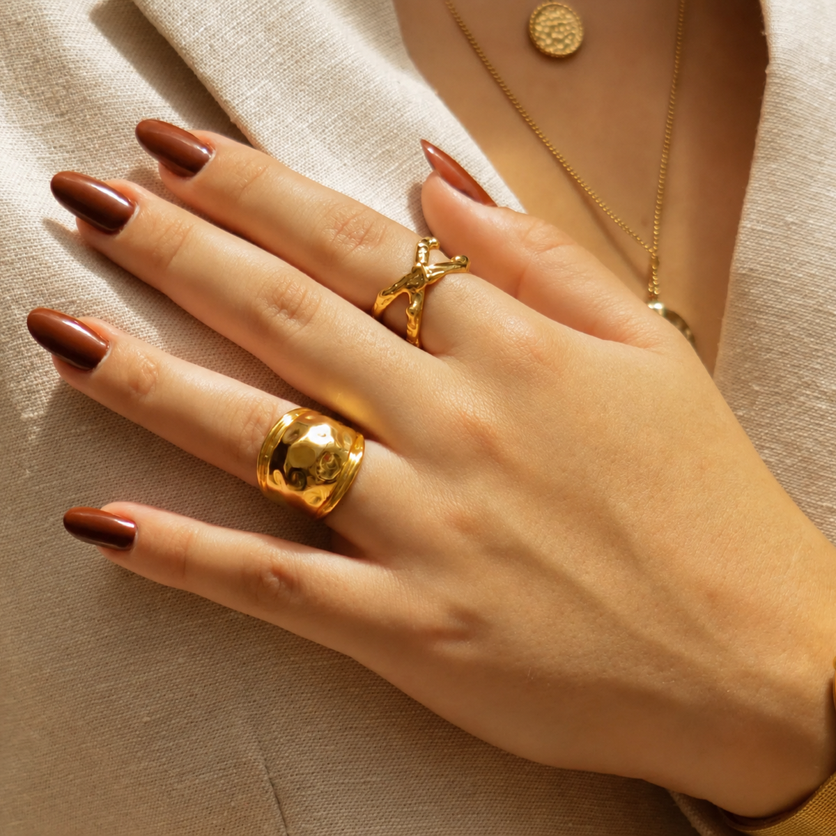 Golden Twig Ring