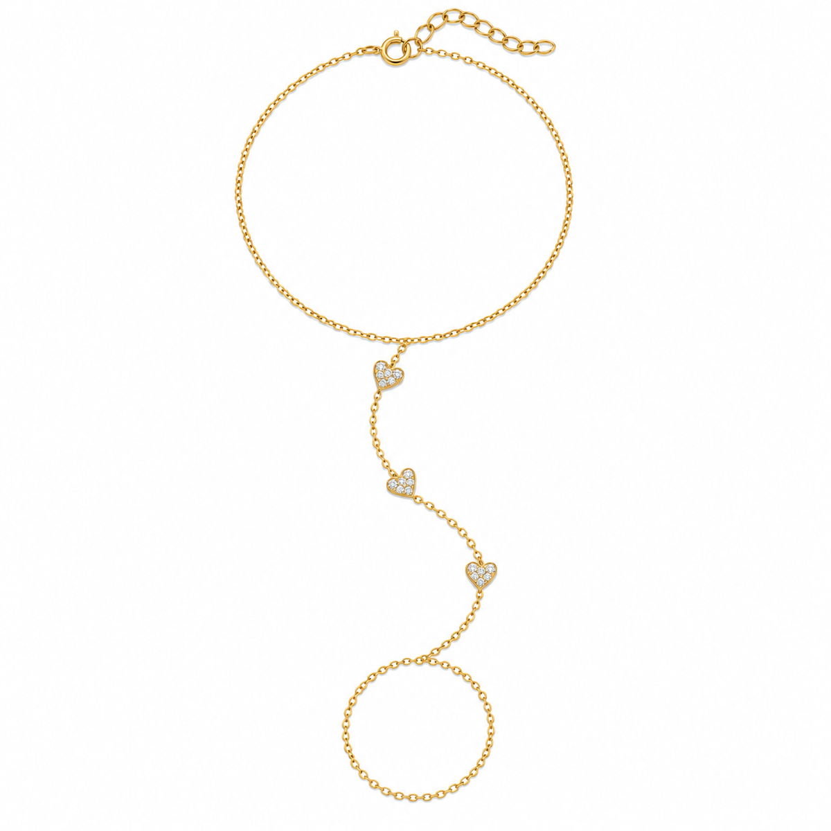 Corazoncitos Handchain Pavé